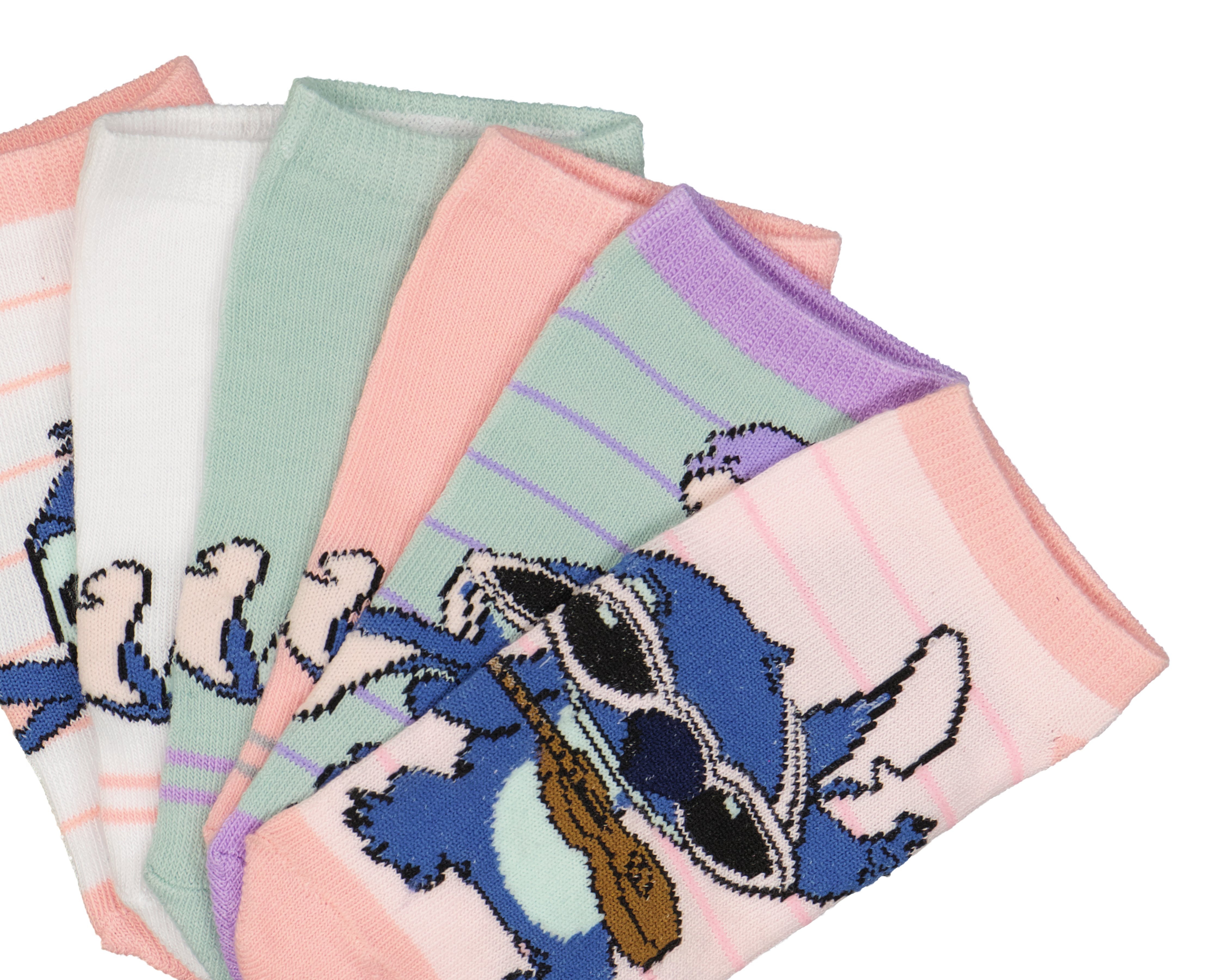 Foto 3 pulgar | Foto 2 | Calcetas Disney Lilo & Stitch para Niña 6 Pares