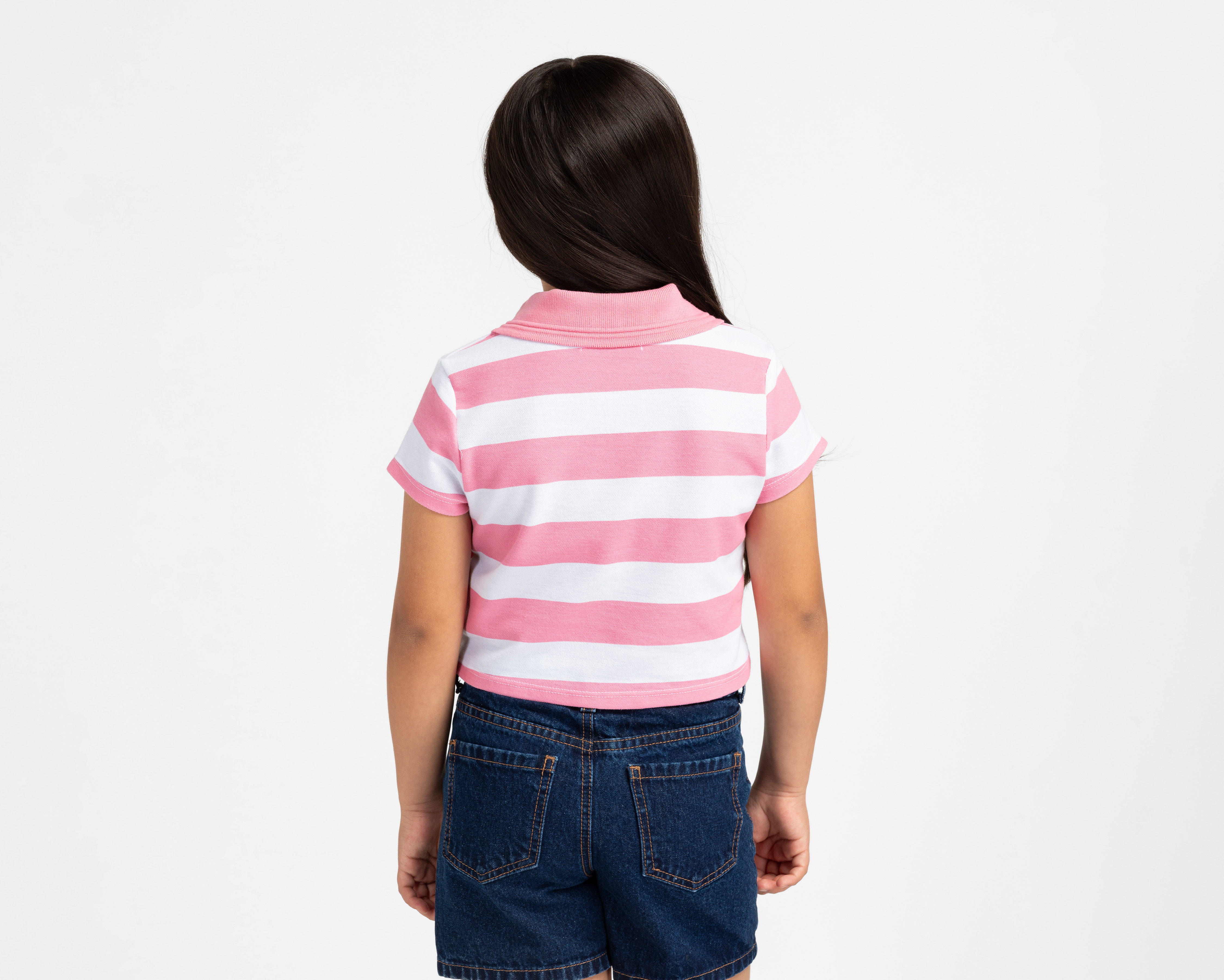 Foto 4 pulgar | Foto 3 | Playera Polo Girls Attitude Manga Corta a Rayas para Niña