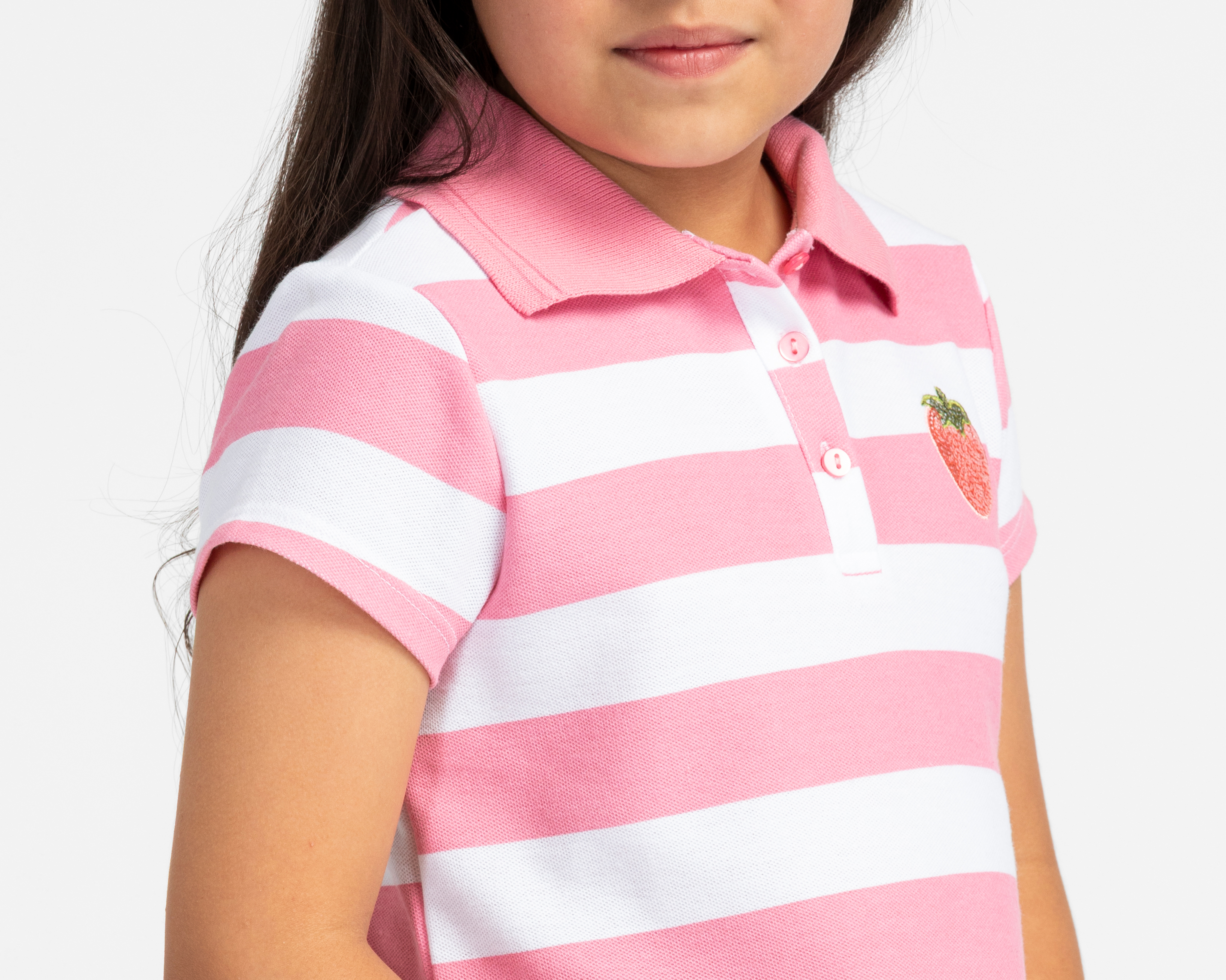 Foto 5 pulgar | Foto 4 | Playera Polo Girls Attitude Manga Corta a Rayas para Niña