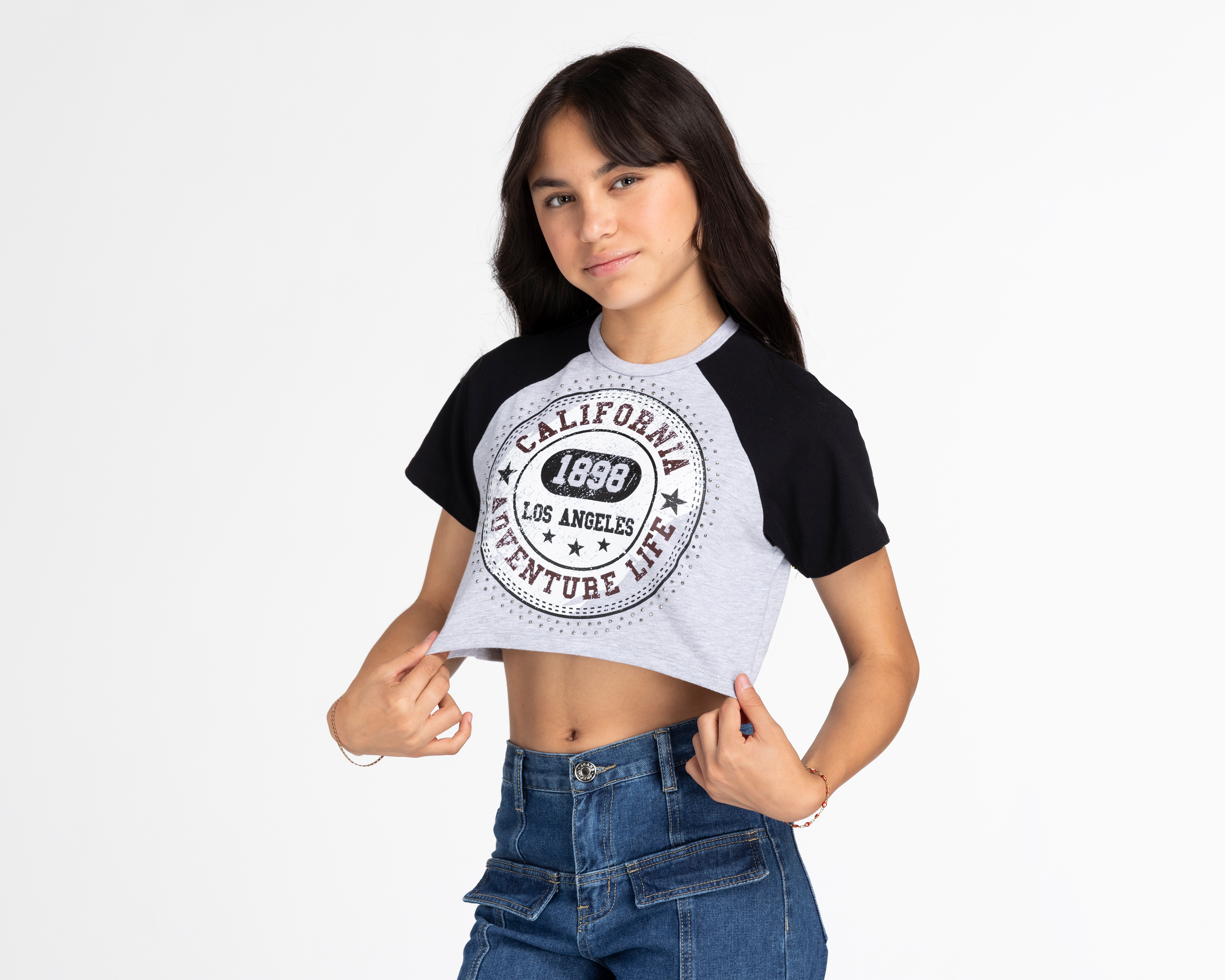 Foto 2 pulgar | Foto 1 | Playera 18 Forever Manga Corta con Estampado para Niña