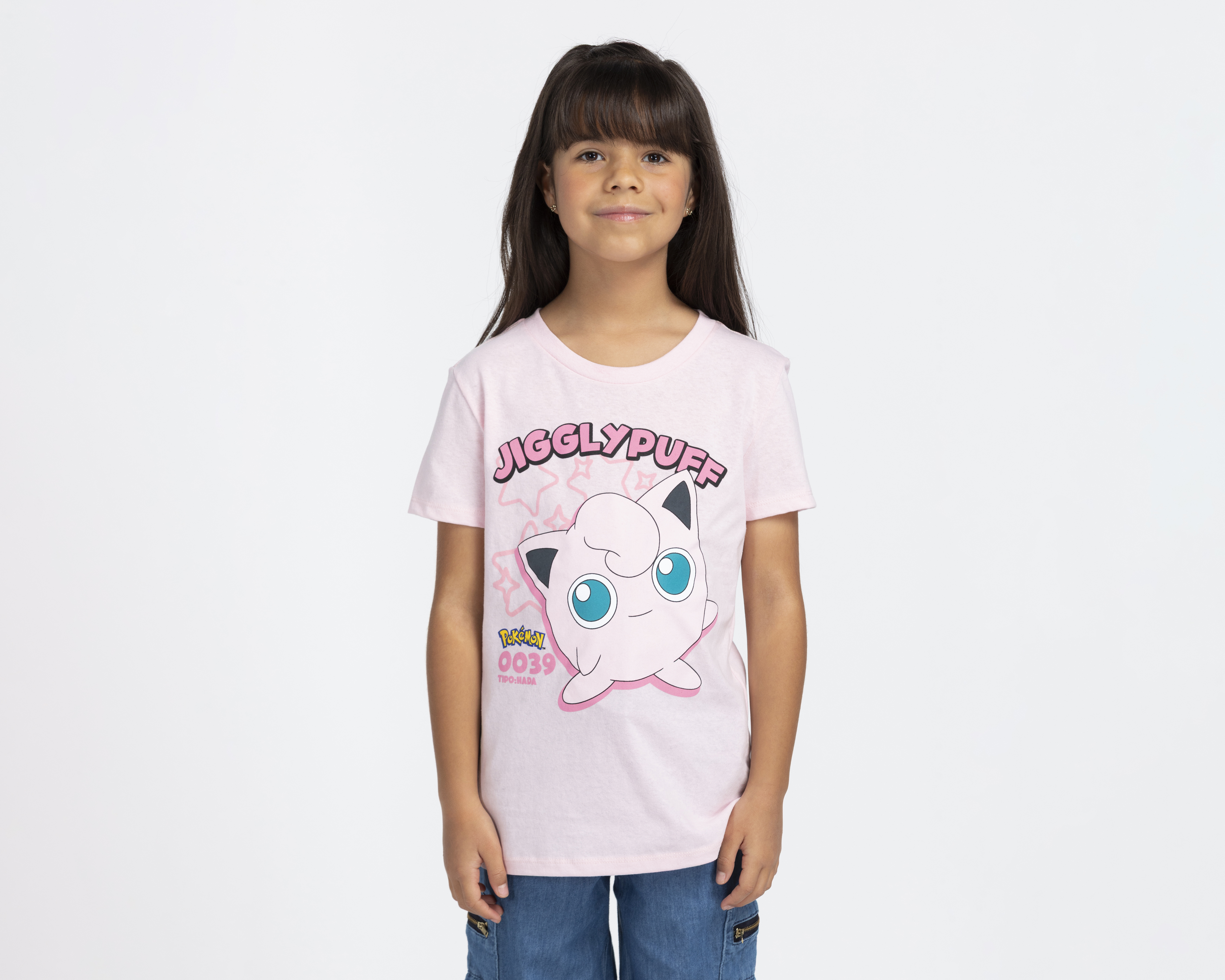 Playera de Cuello Redondo Rosa Pokémon para Niña