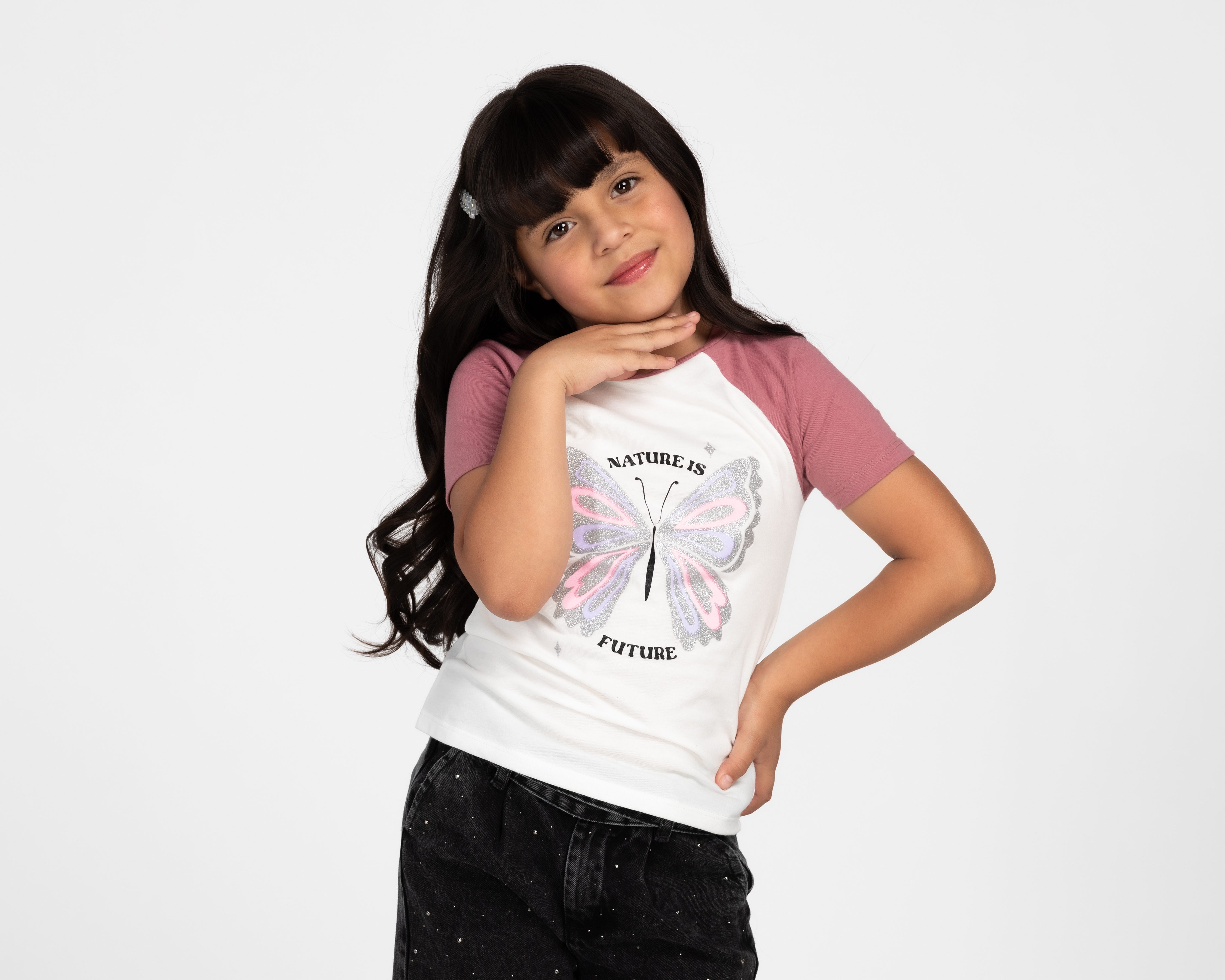 Foto 2 pulgar | Foto 1 | Playera Girls Attitude Manga Corta con Estampado para Niña