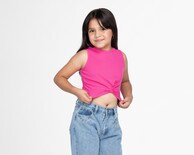 Blusa Girls Attitude sin Mangas Rosa para Niña