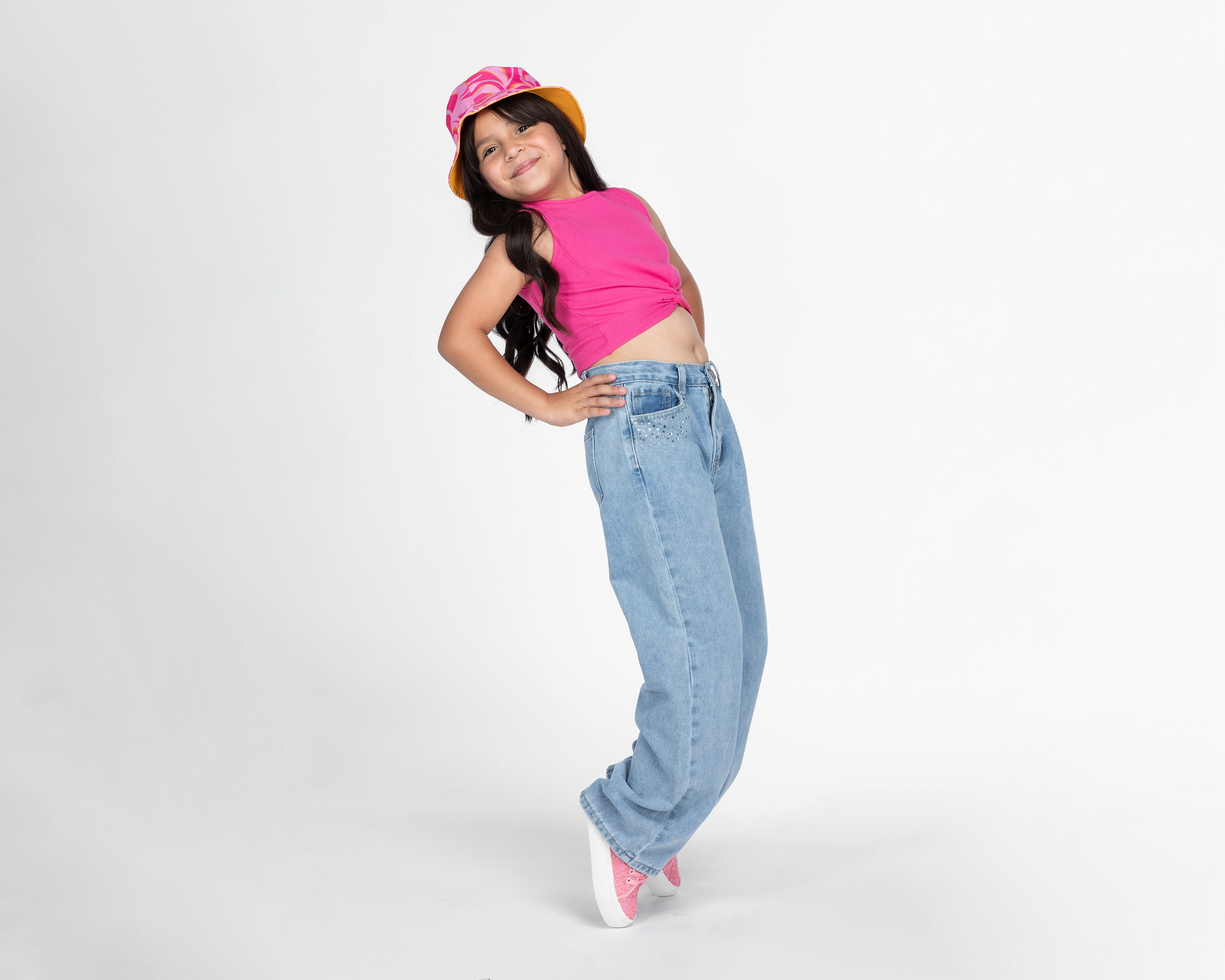 Foto 3 pulgar | Foto 2 | Blusa Girls Attitude sin Mangas Rosa para Niña