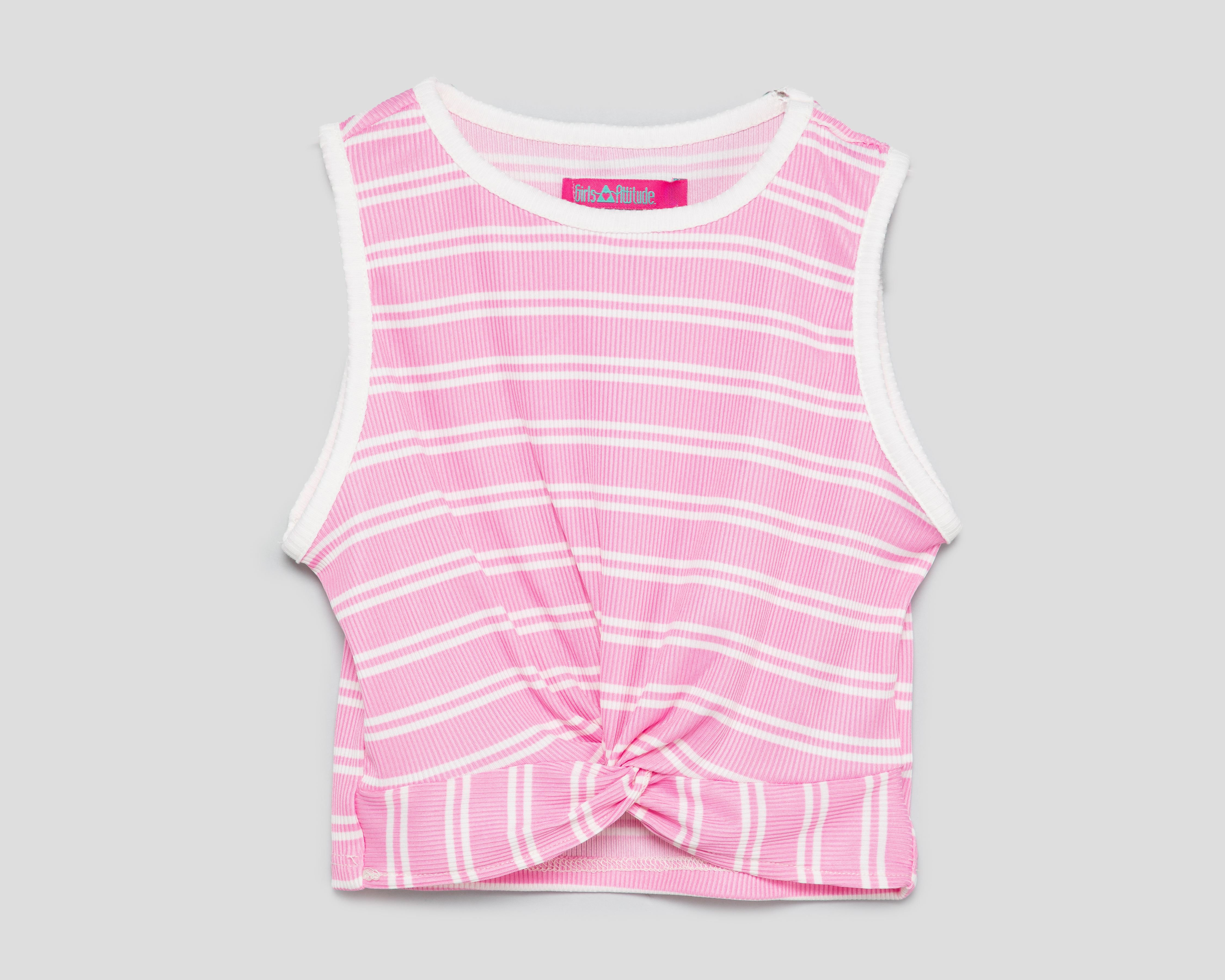 Foto 2 pulgar | Foto 1 | Playera Girls Attitude sin Mangas a Rayas para Niña