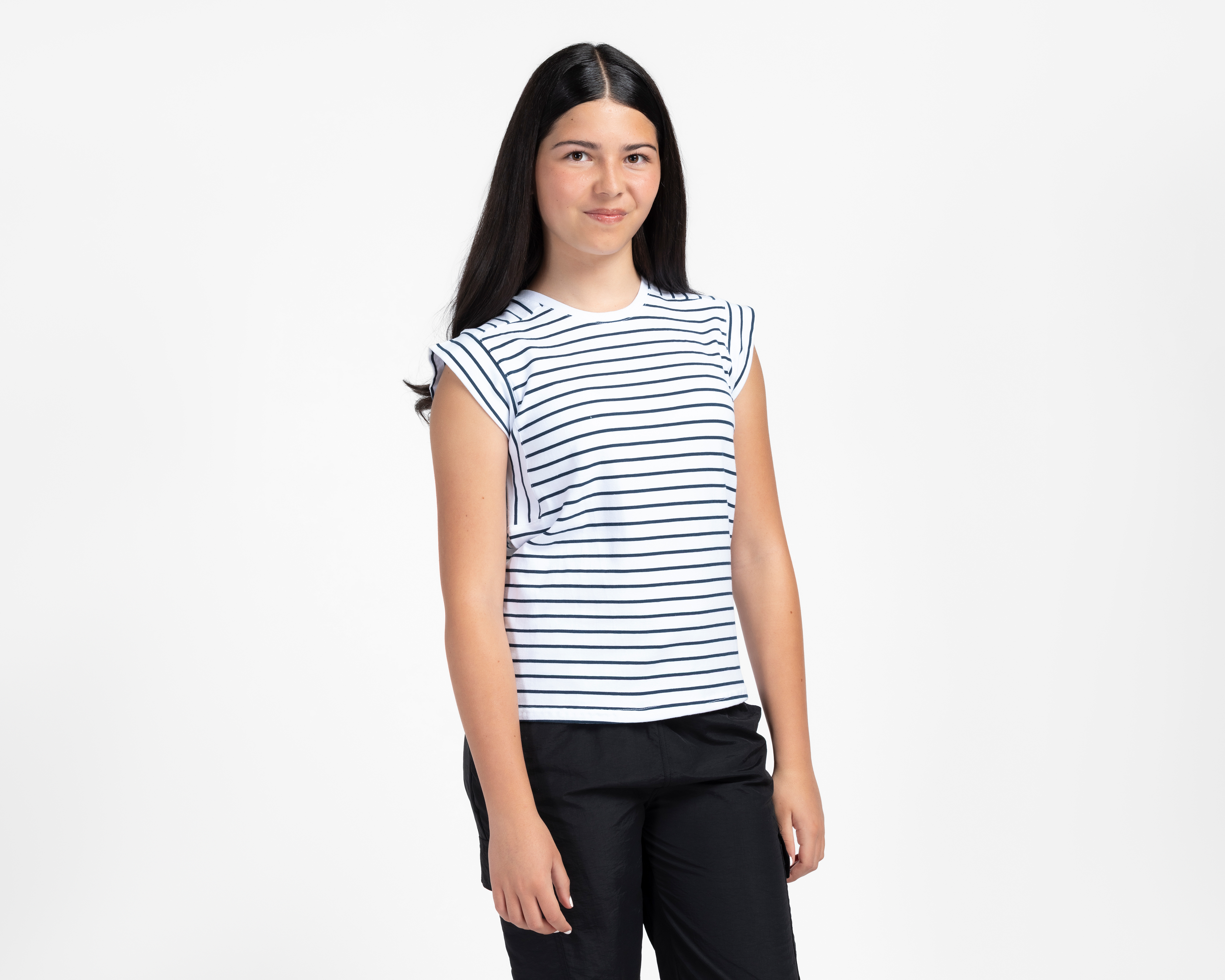 Playera Refill sin Mangas a Rayas para Niña