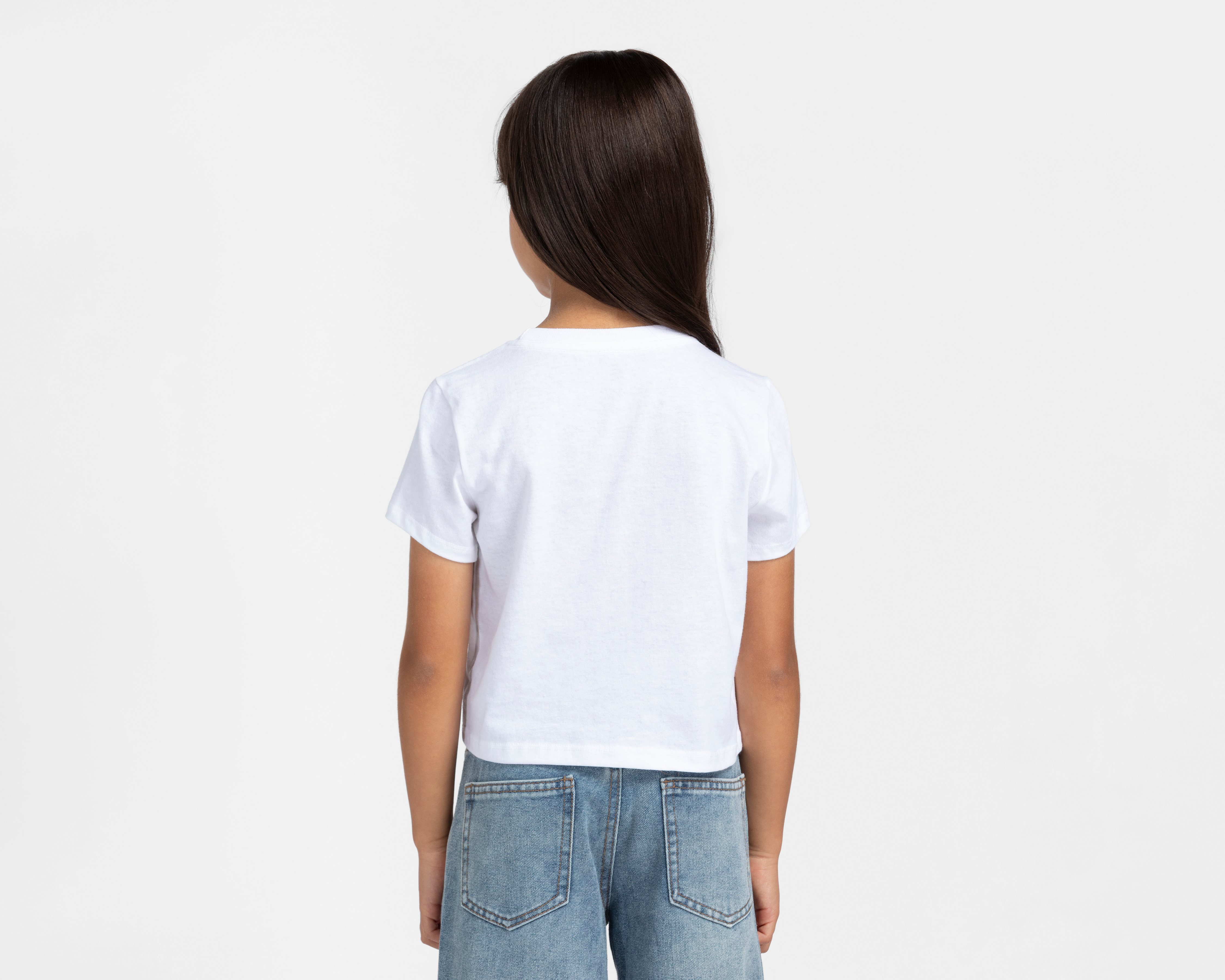 Foto 4 pulgar | Foto 3 | Playera de Cuello Redondo Blanca Bebe para Niña
