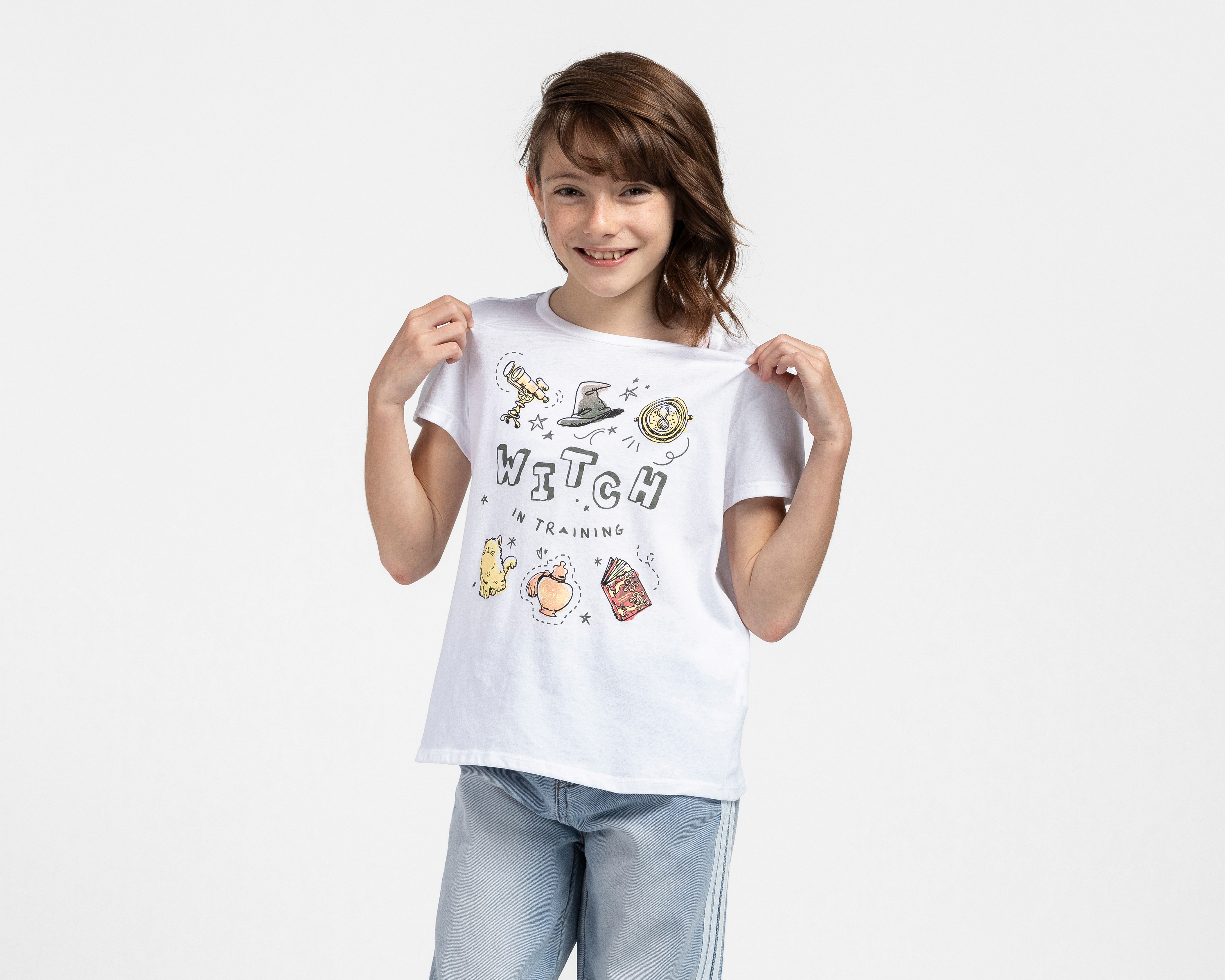 Foto 2 pulgar | Foto 1 | Playera Harry Potter Manga Corta Estampada para Niña