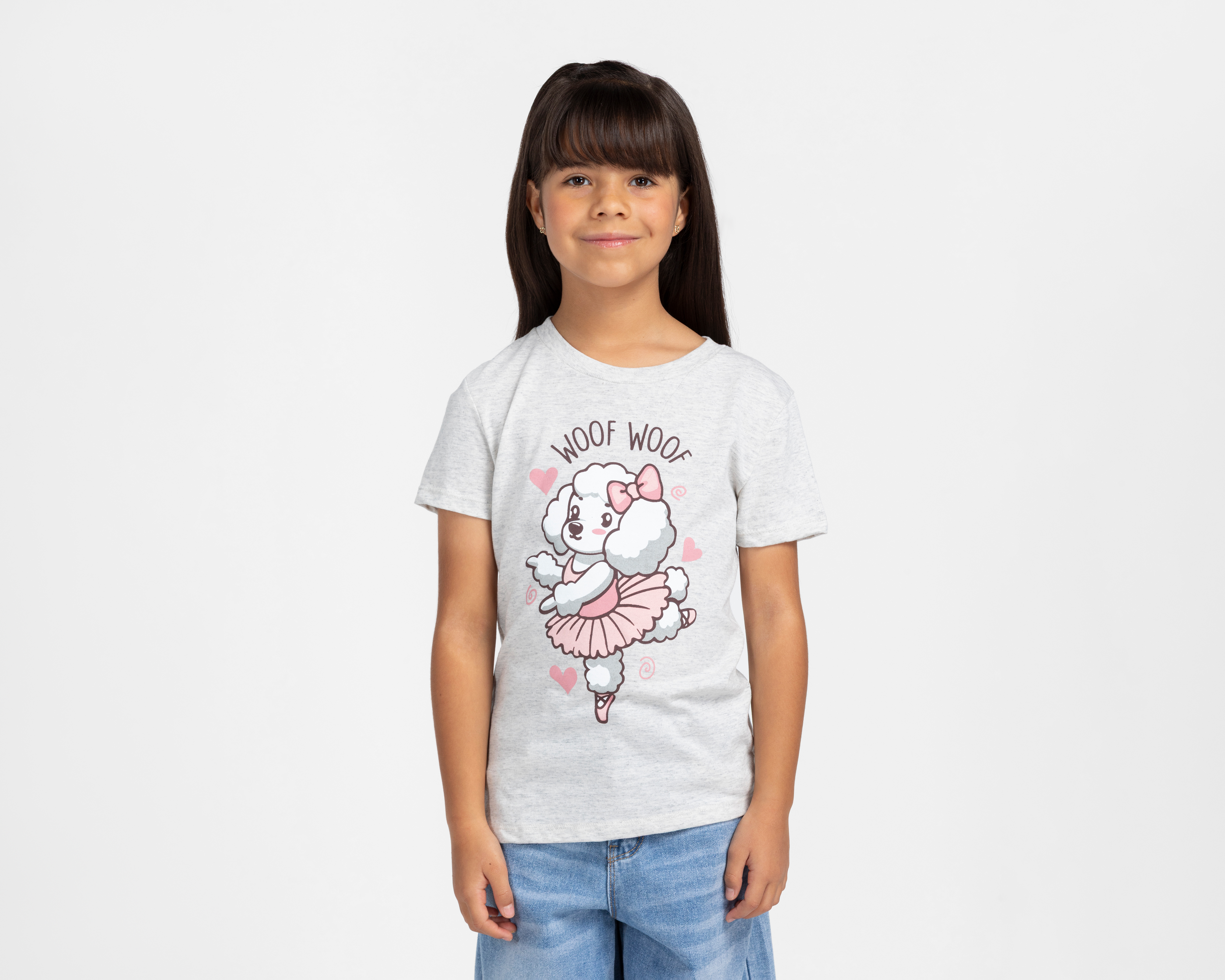 Foto 2 pulgar | Foto 1 | Playera de Cuello Redondo Gris Action Gear para Niña