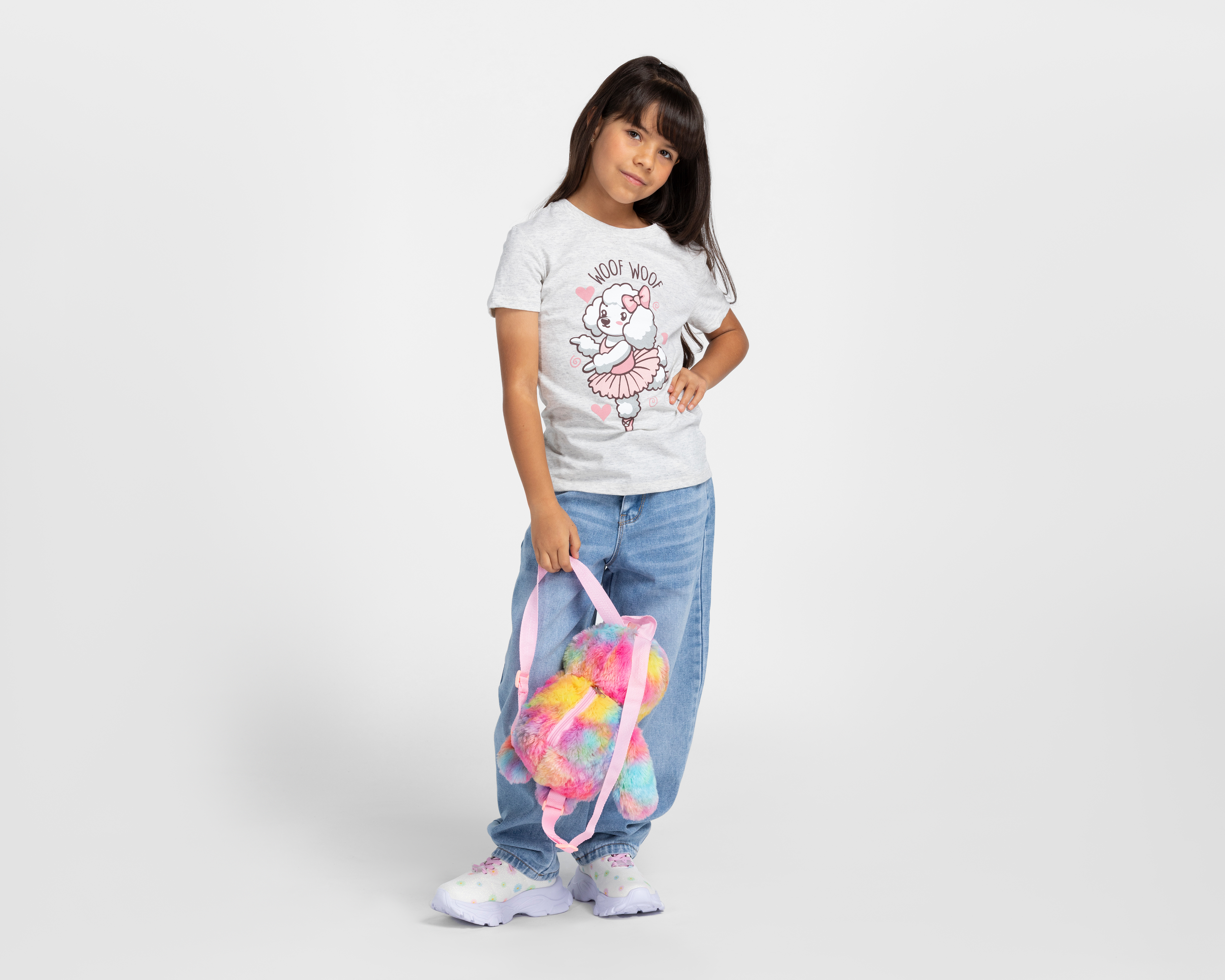 Foto 3 pulgar | Foto 2 | Playera de Cuello Redondo Gris Action Gear para Niña