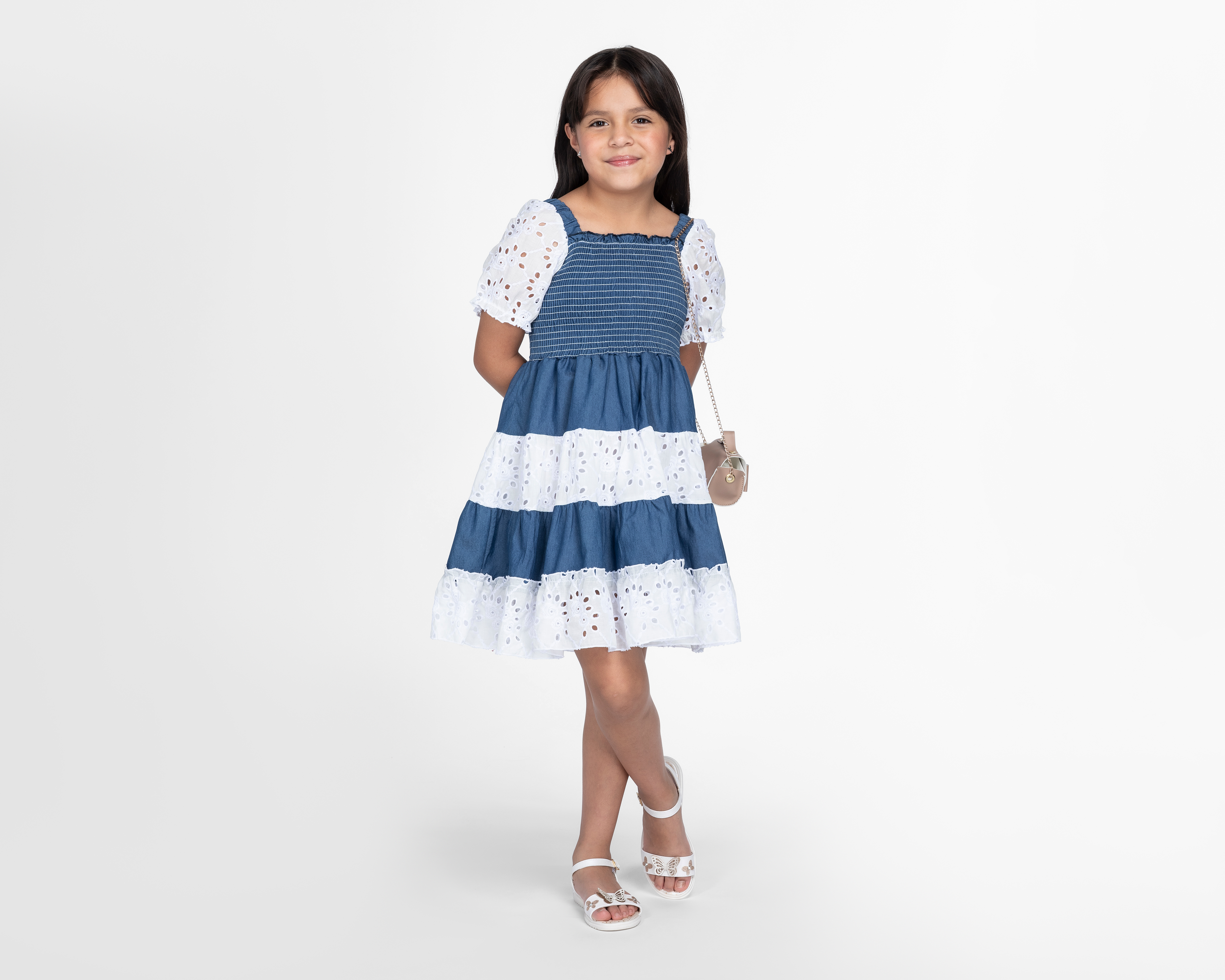 Vestido Azul Refill para Niña con Bolsa