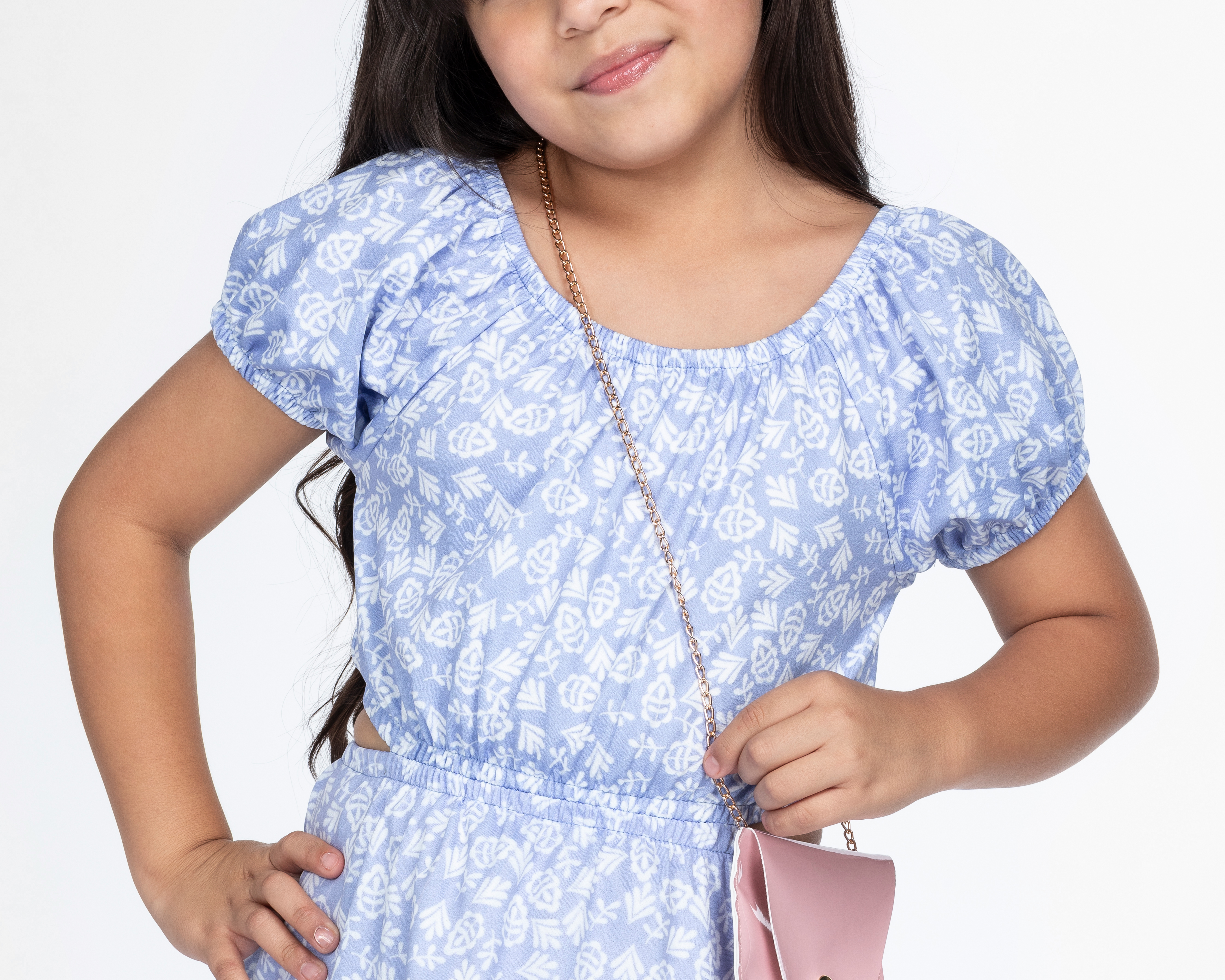 Foto 4 pulgar | Foto 3 | Vestido Azul Girls Attitude para Niña con Bolsa de Hombro