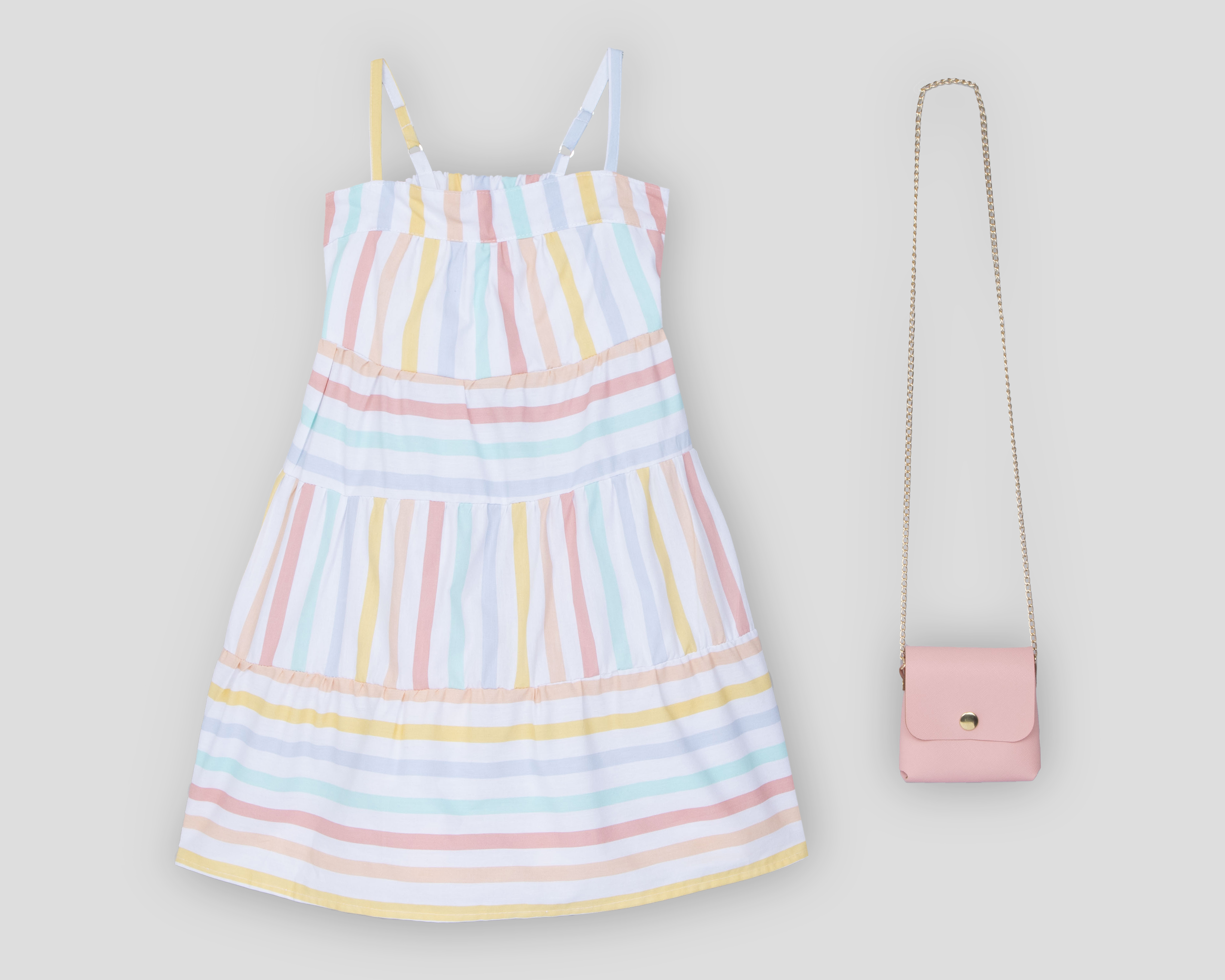 Vestido Multicolor Girls Attitude para Niña con Bolsa