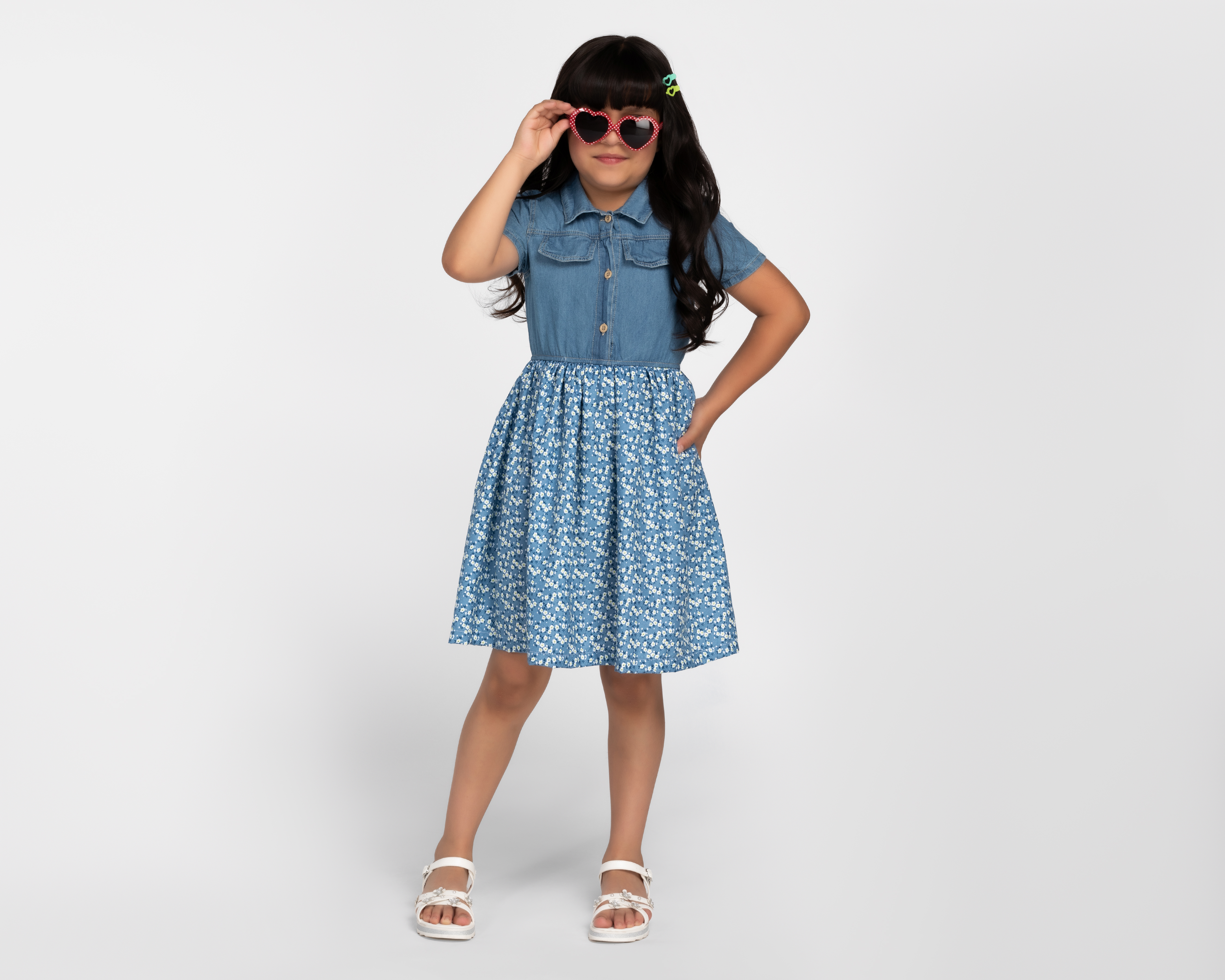 Foto 4 pulgar | Foto 3 | Vestido Azul Girls Attitude para Niña con Lentes