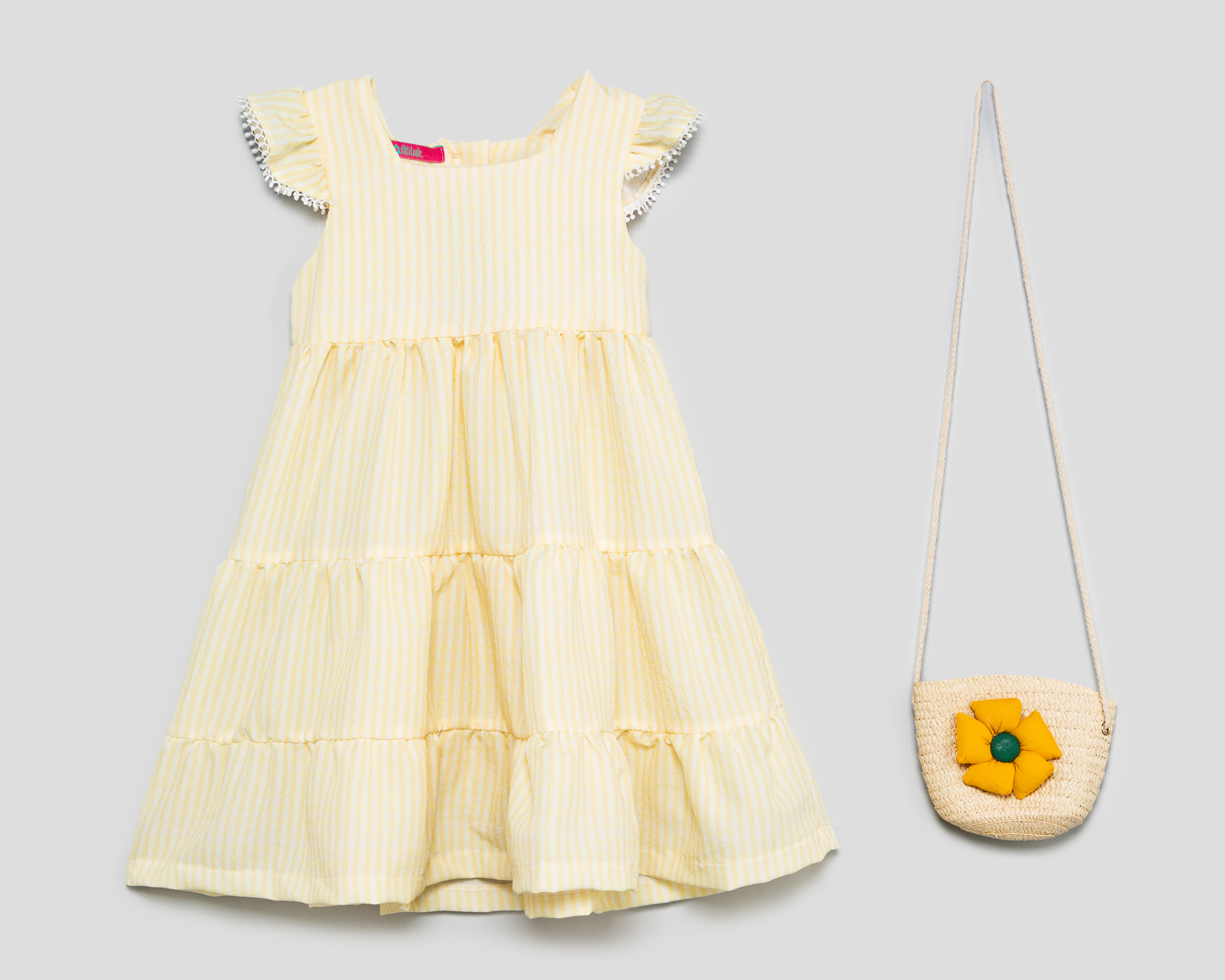 Foto 1 | Foto 1 | Vestido Amarillo Girls Attitude para Niña con Bolsa