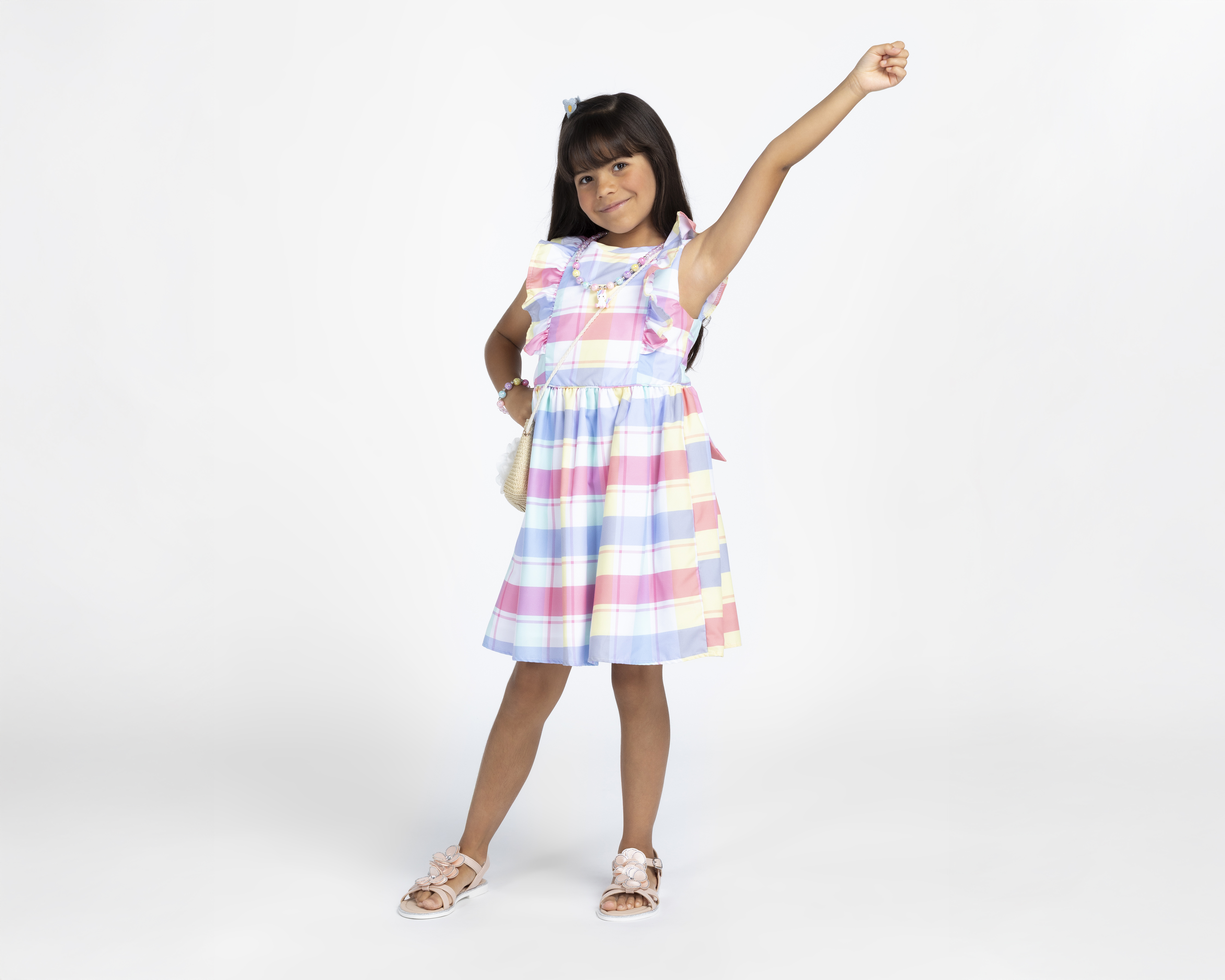 Foto 4 pulgar | Foto 3 | Vestido Multicolor Girls Attitude para Niña con Bolsa