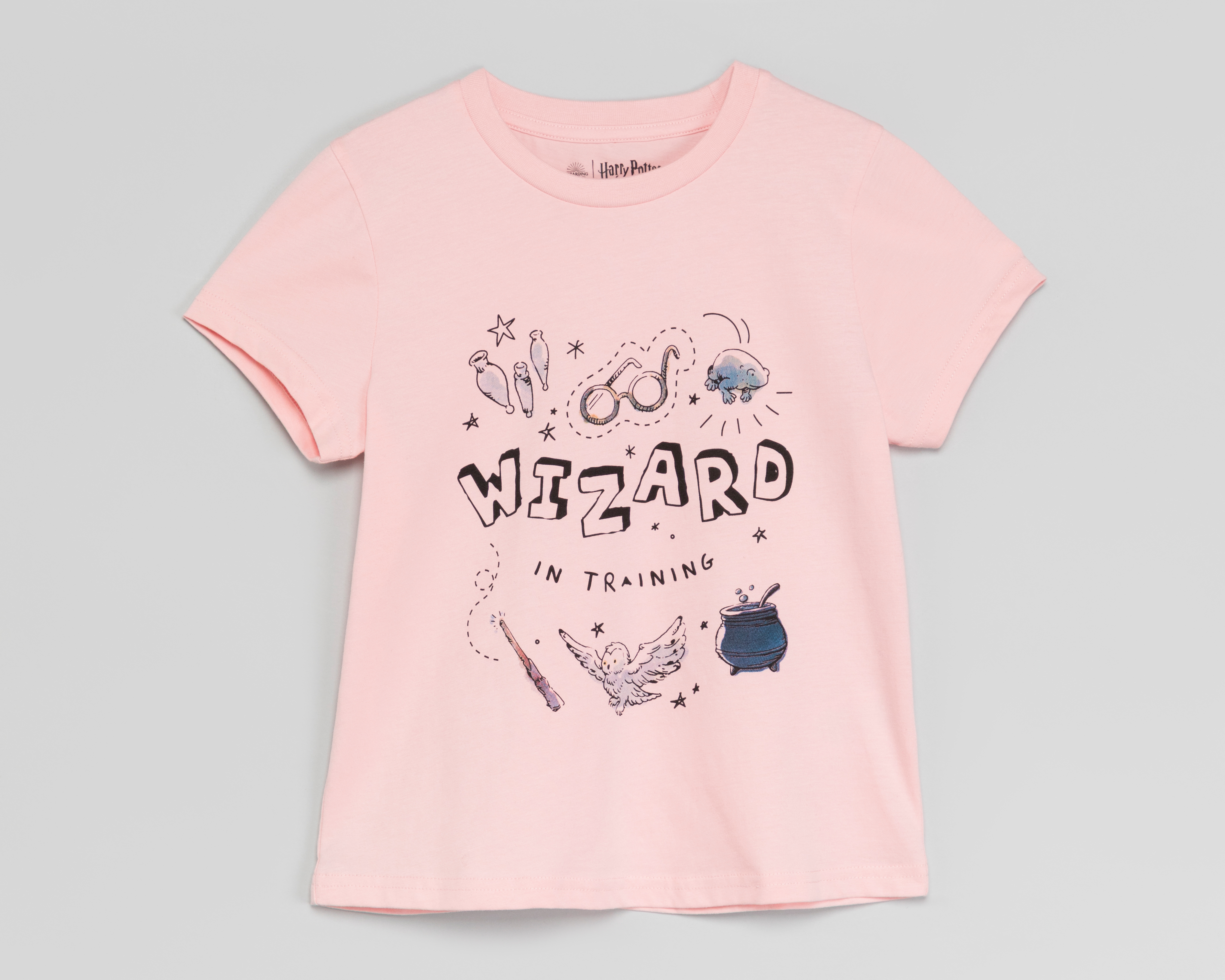 Playera de Cuello Redondo Rosa Harry Potter para Niña