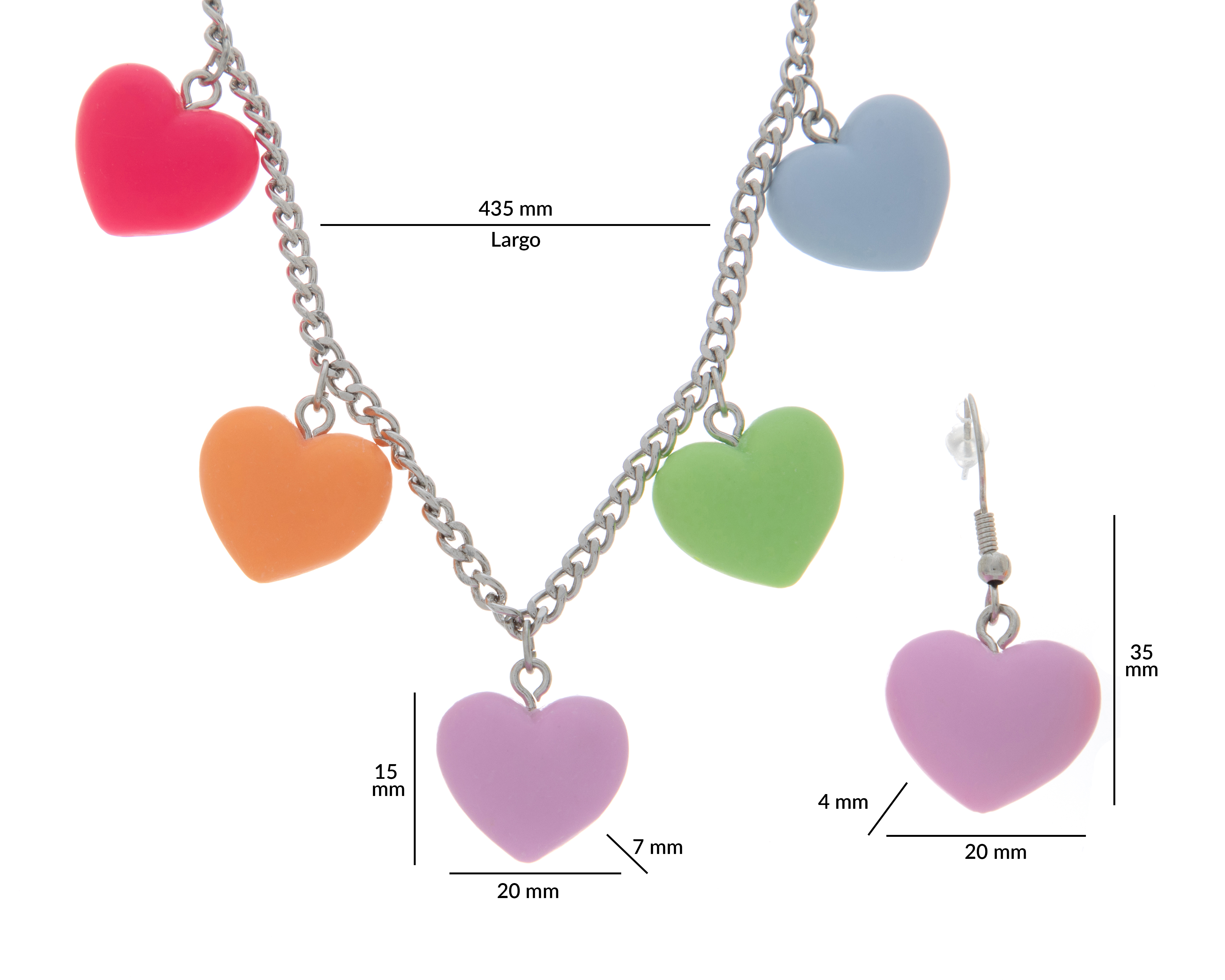 Foto 6 pulgar | Foto 5 | Juego de Collar y Aretes de Metal Girls Attitude