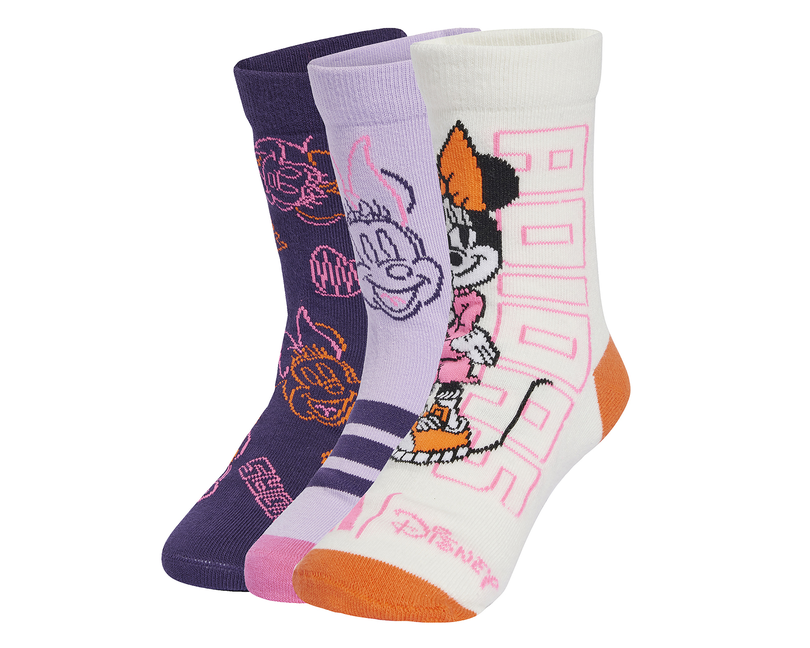 Foto 2 pulgar | Foto 1 | Calcetas Largas Adidas Disney Minnie Mouse Juveniles 3 Pares
