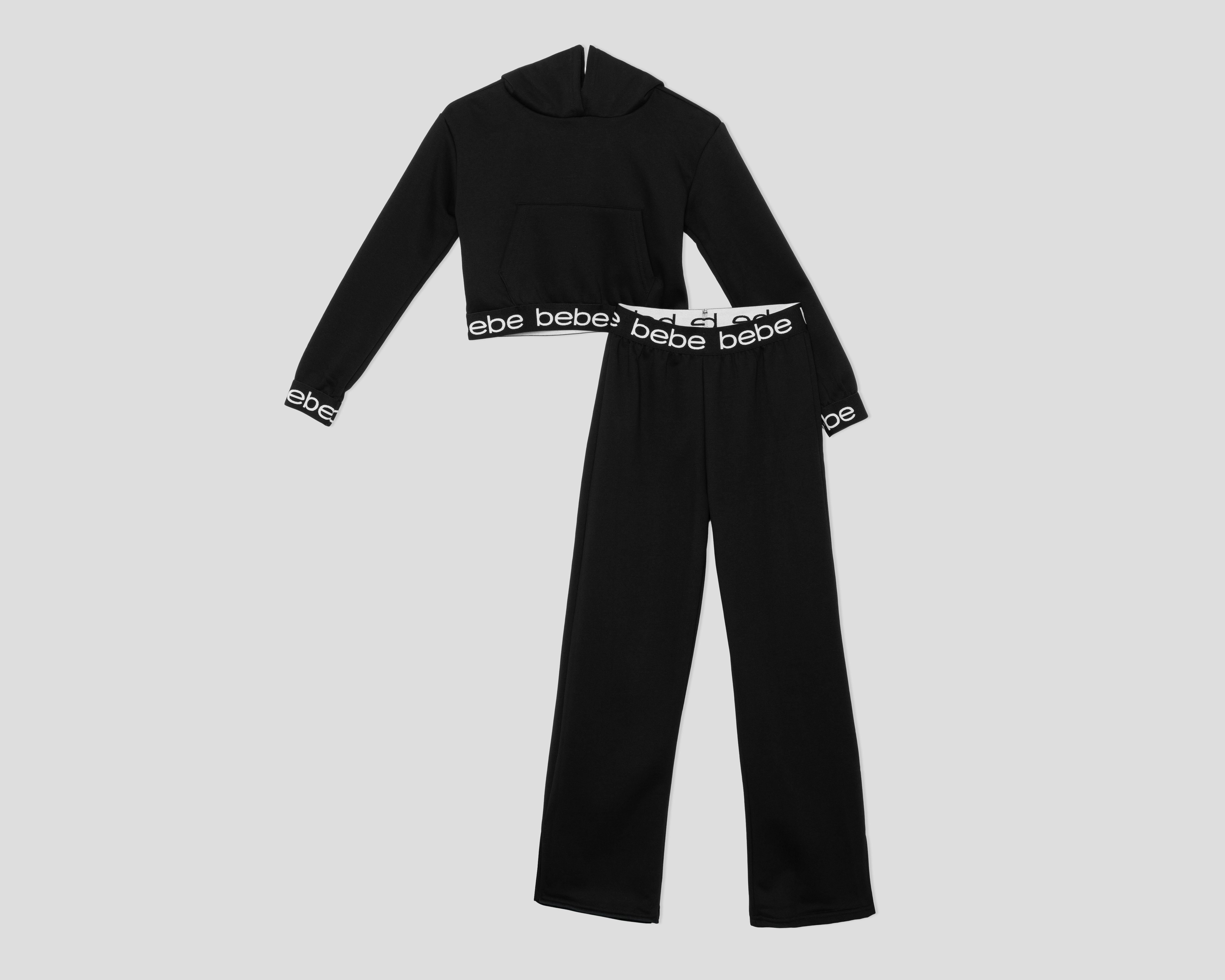 Pantalon y Sudadera Crop Top con Capucha Bebe Juvenil
