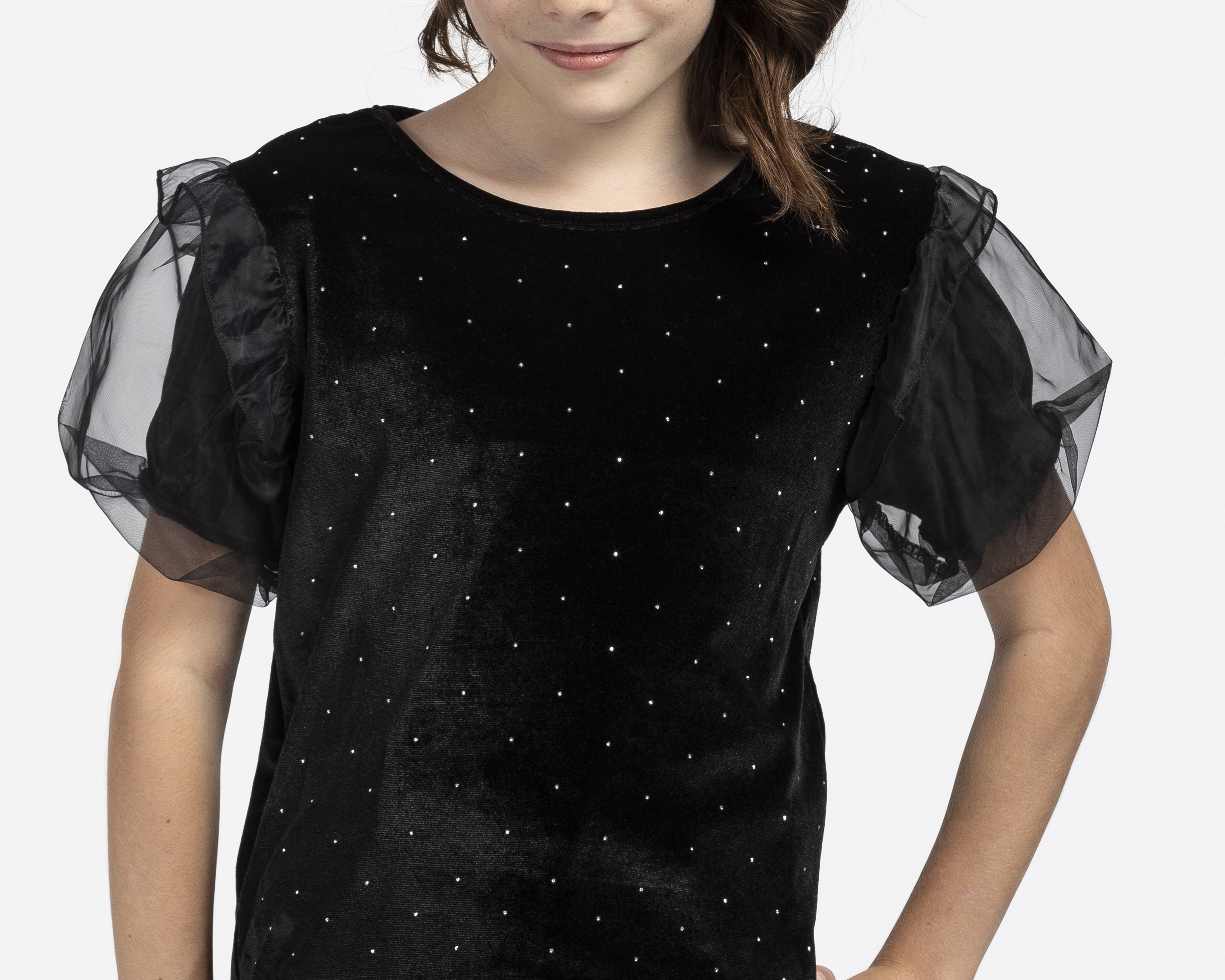 Foto 4 | Foto 4 | Blusa de Cuello Redondo Negra Girls Attitude para Niña