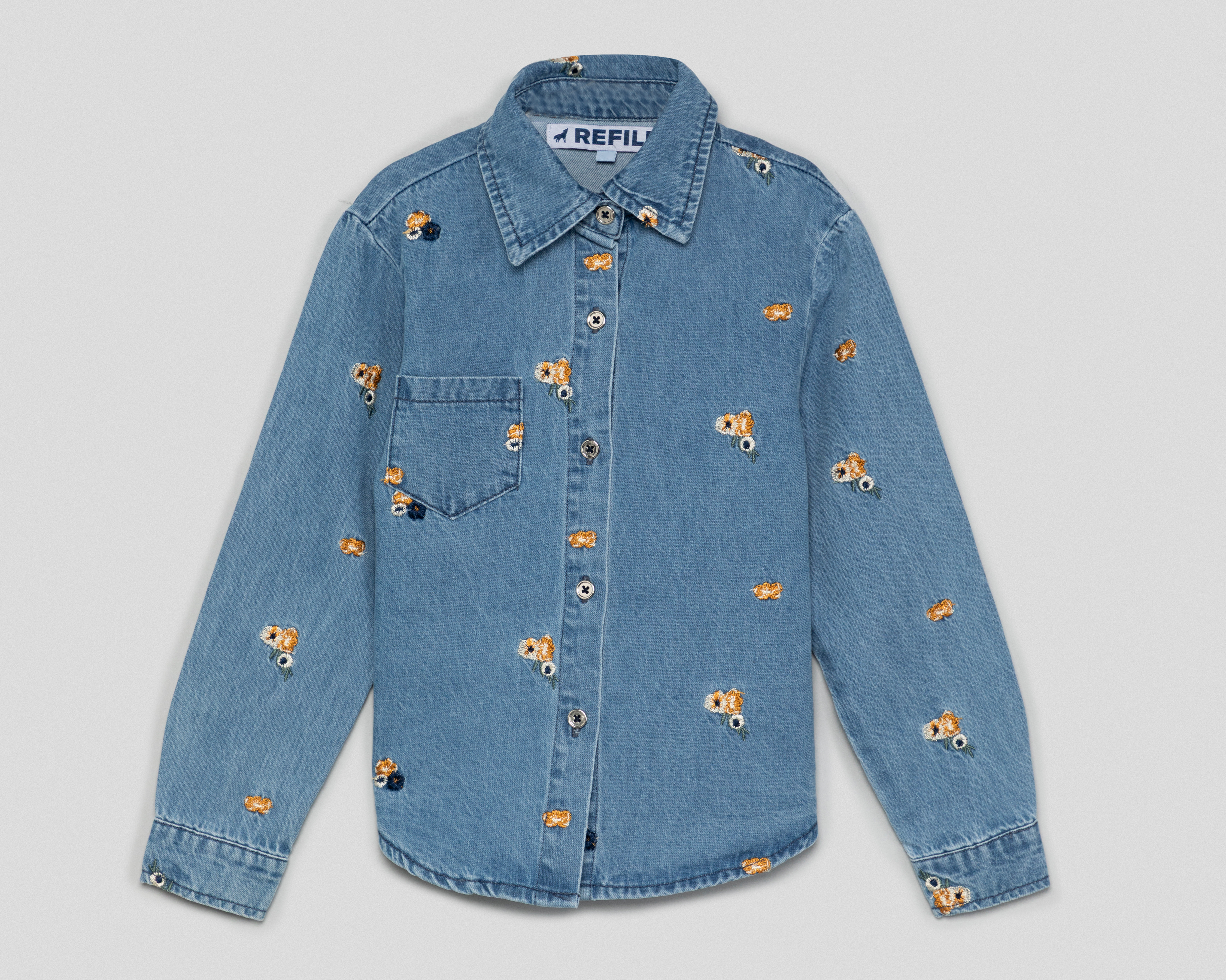 Blusa de Cuello Americano Azul Refill para Niña