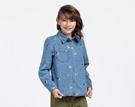 Blusa de Cuello Americano Azul Refill para Niña