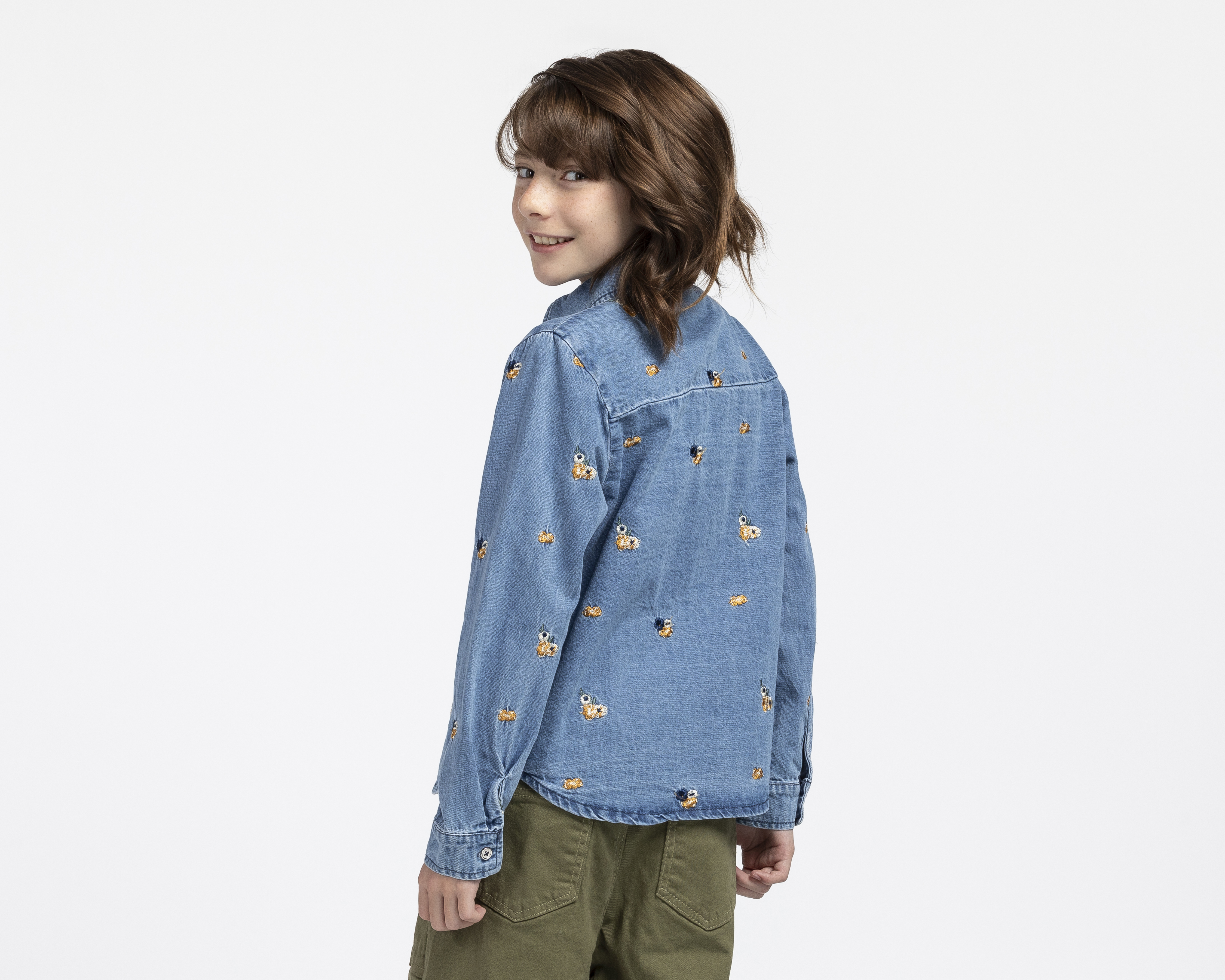 Foto 3 pulgar | Foto 2 | Blusa de Cuello Americano Azul Refill para Niña