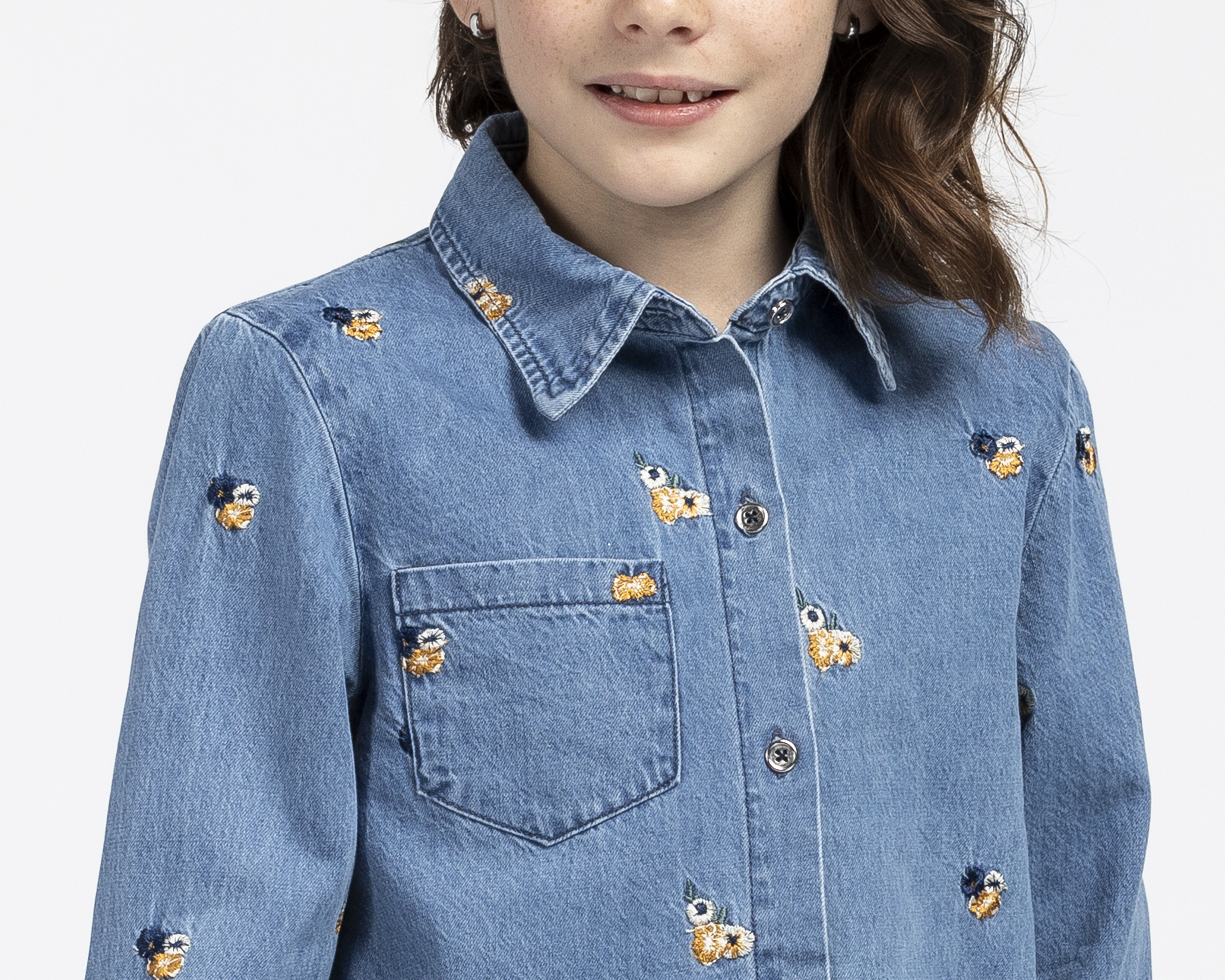 Foto 4 | Foto 4 | Blusa de Cuello Americano Azul Refill para Niña