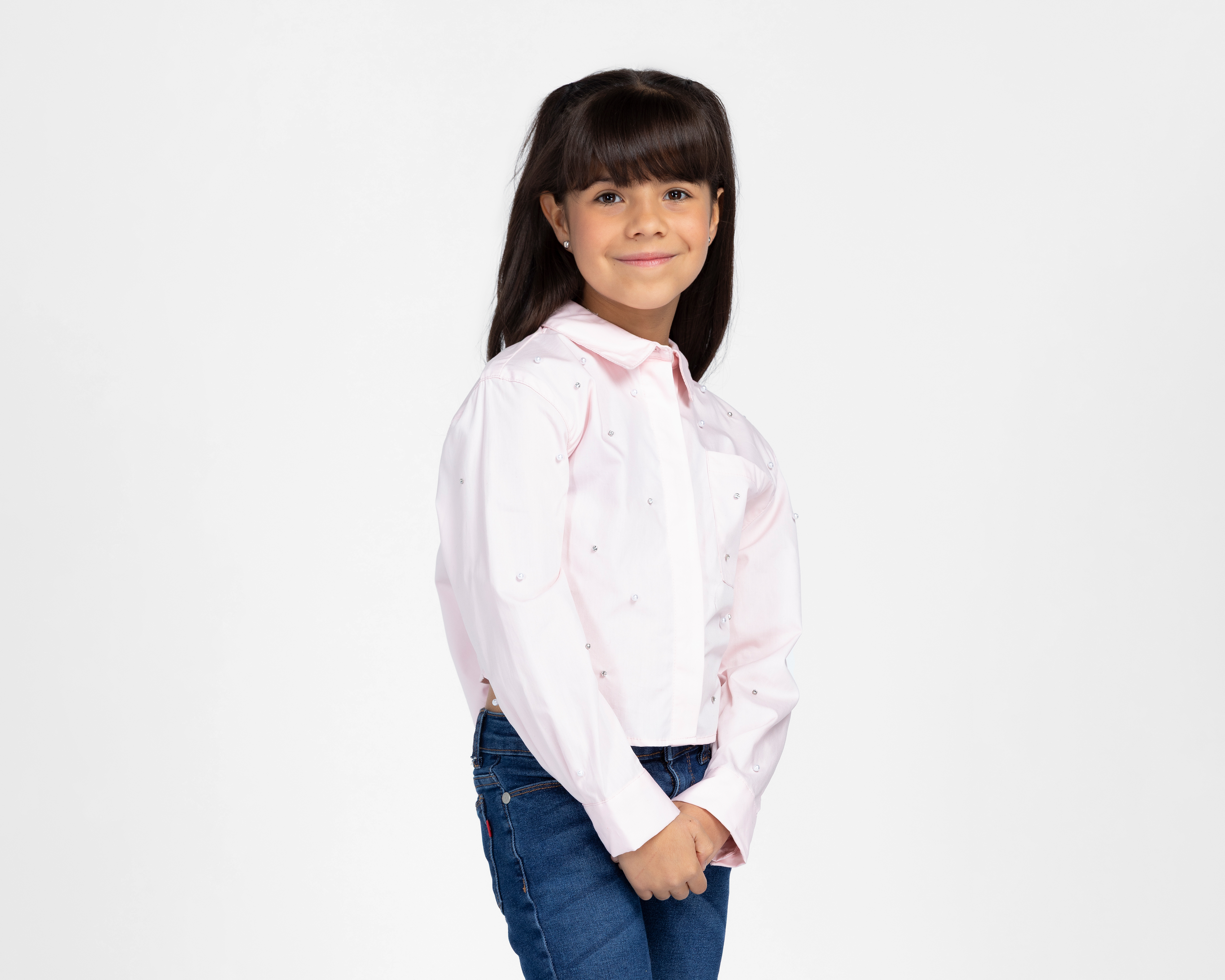 Blusa de Cuello Americano Rosa Girls Attitude para Niña