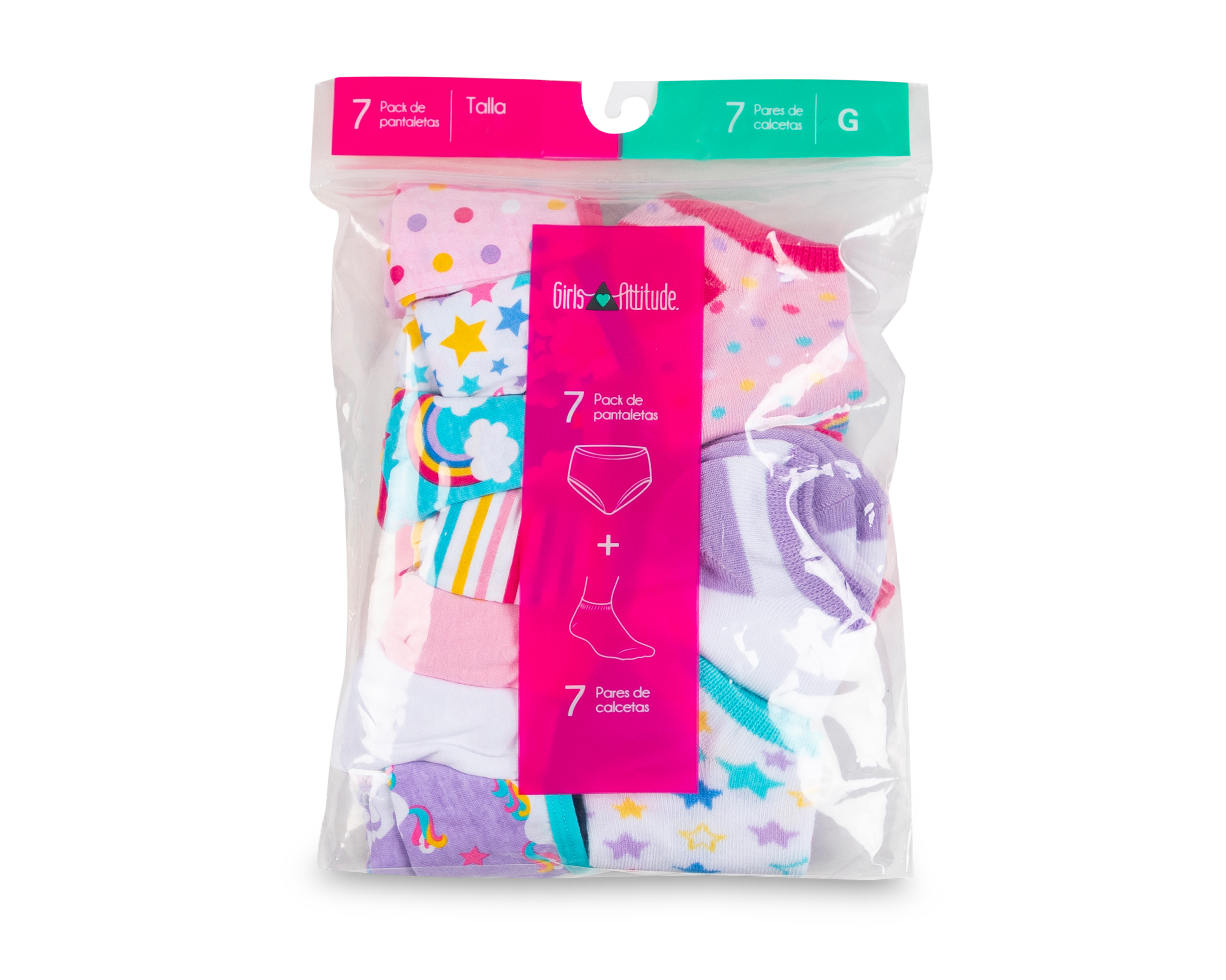 Foto 7 pulgar | Foto 6 | Pantaletas y Calcetas Girls Attitude para Niña 14 Piezas