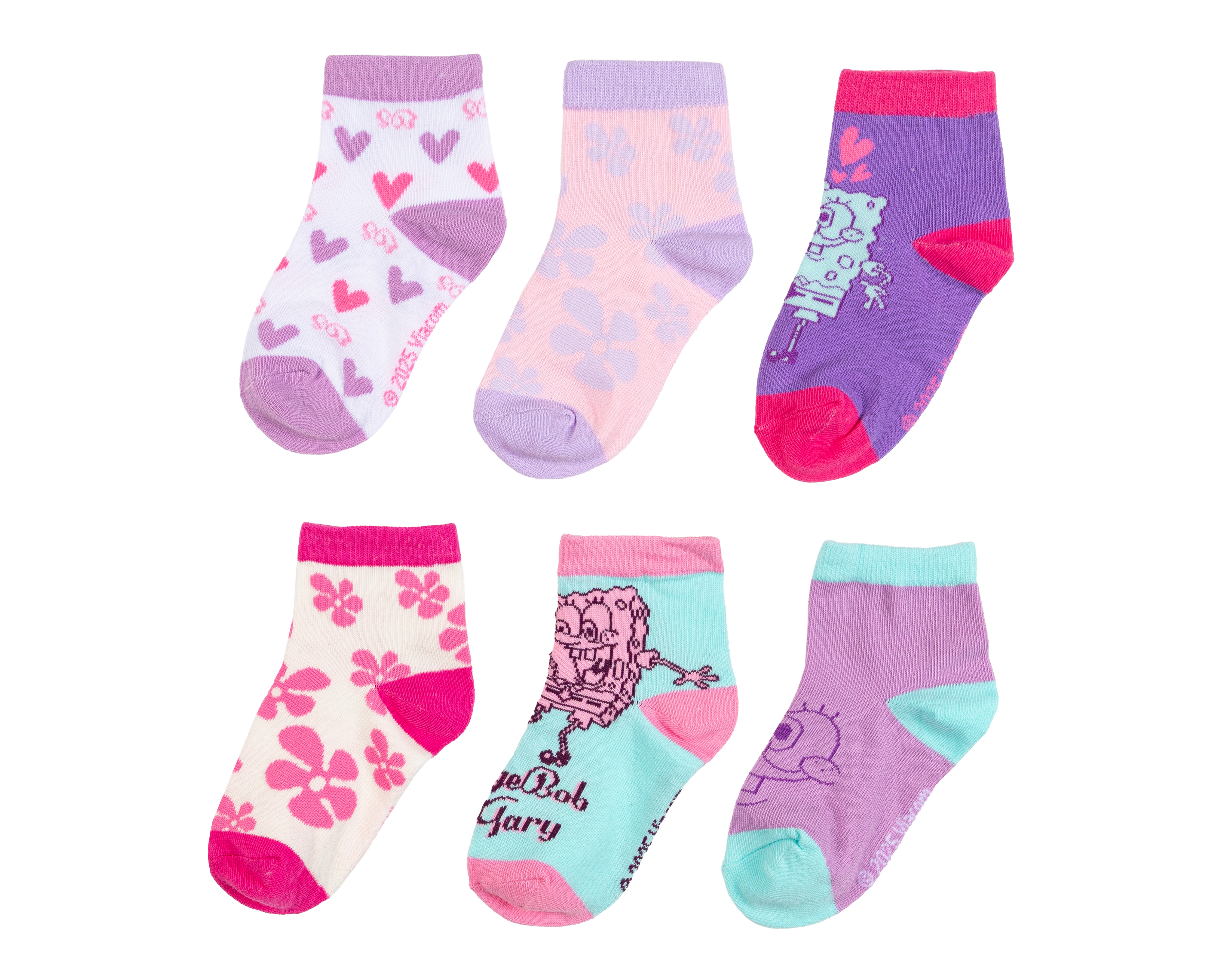 Foto 2 pulgar | Foto 1 | Calcetas Cortas Bob Esponja para Niña 6 Pares