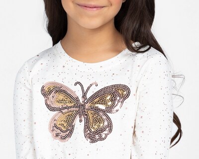 Foto 4 | Foto 4 | Playera Cuello Redondo Beige Girls Attitude para Niña con Diadema