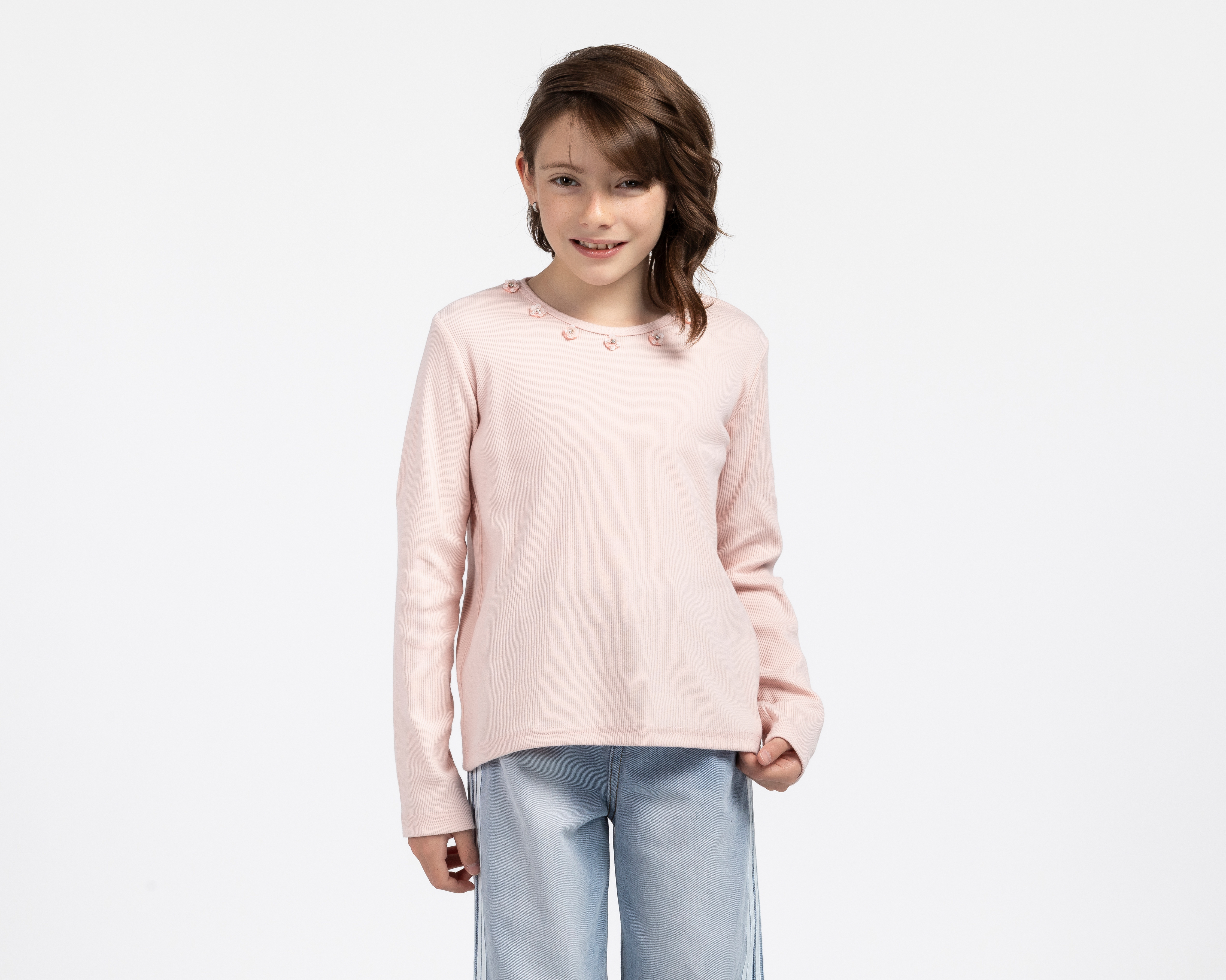 Foto 2 pulgar | Foto 1 | Playera de Cuello Redondo Rosa Girls Attitude para Niña