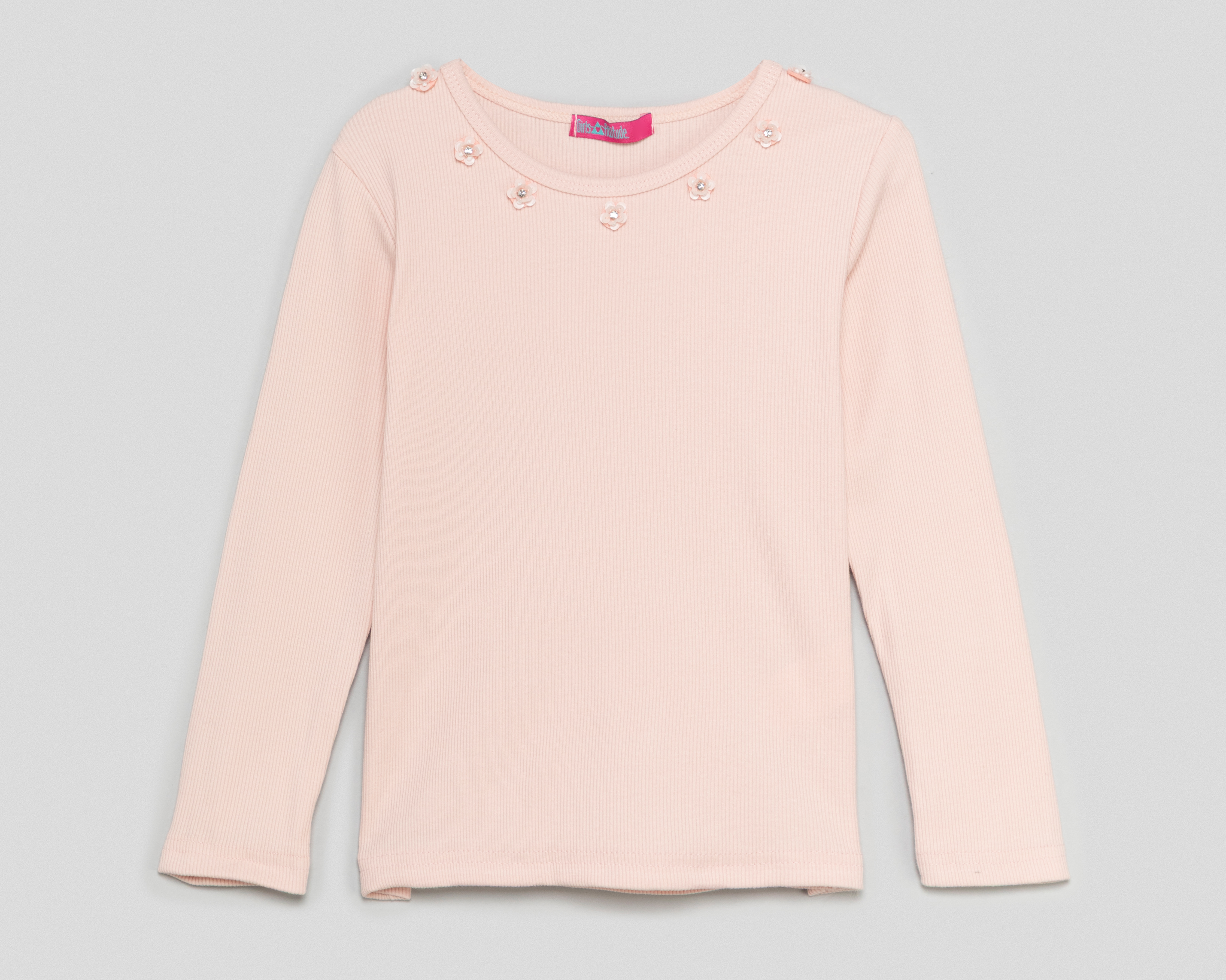 Playera de Cuello Redondo Rosa Girls Attitude para Niña