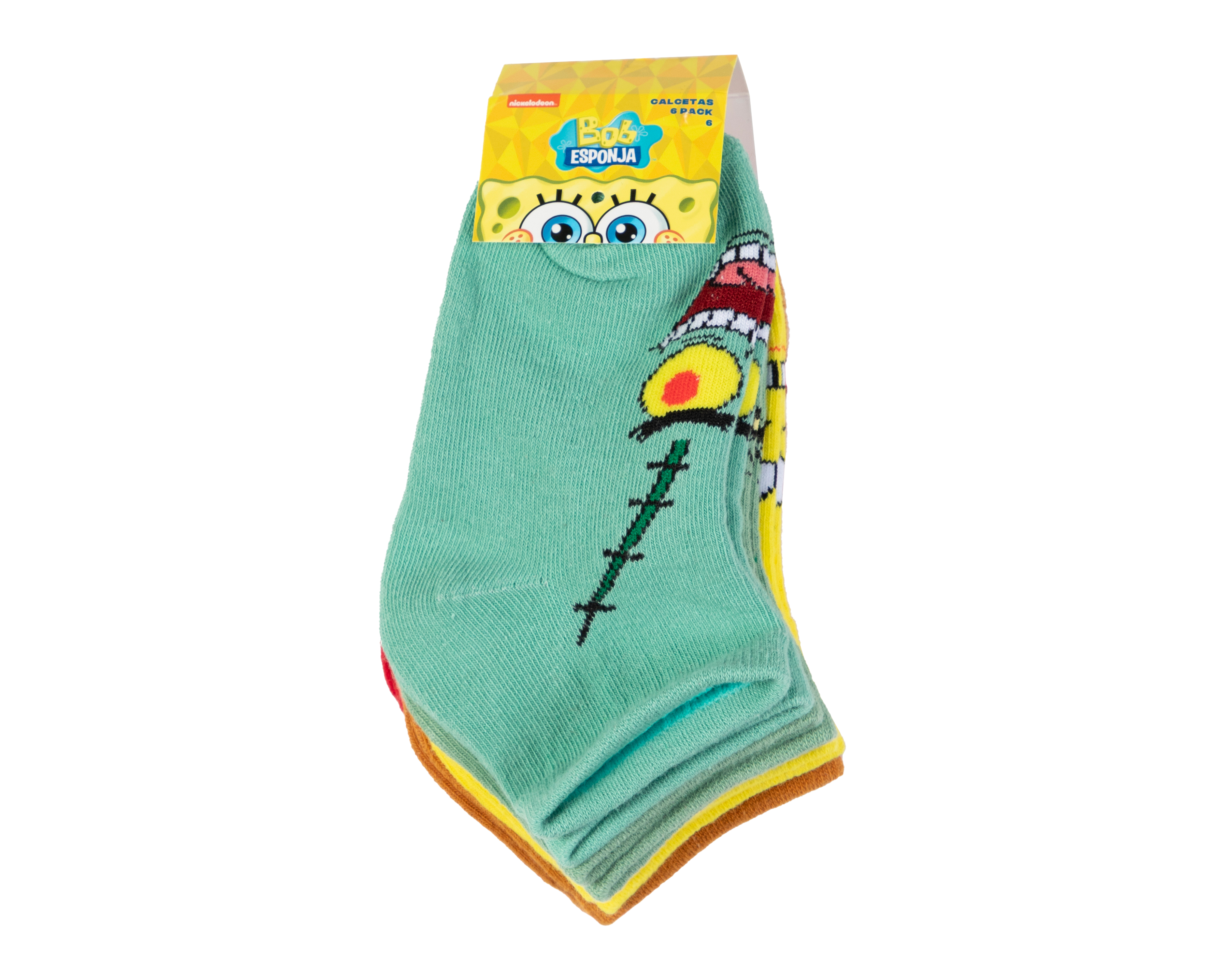 Foto 4 pulgar | Foto 3 | Calcetas Bob Esponja para Niña 6 Pares