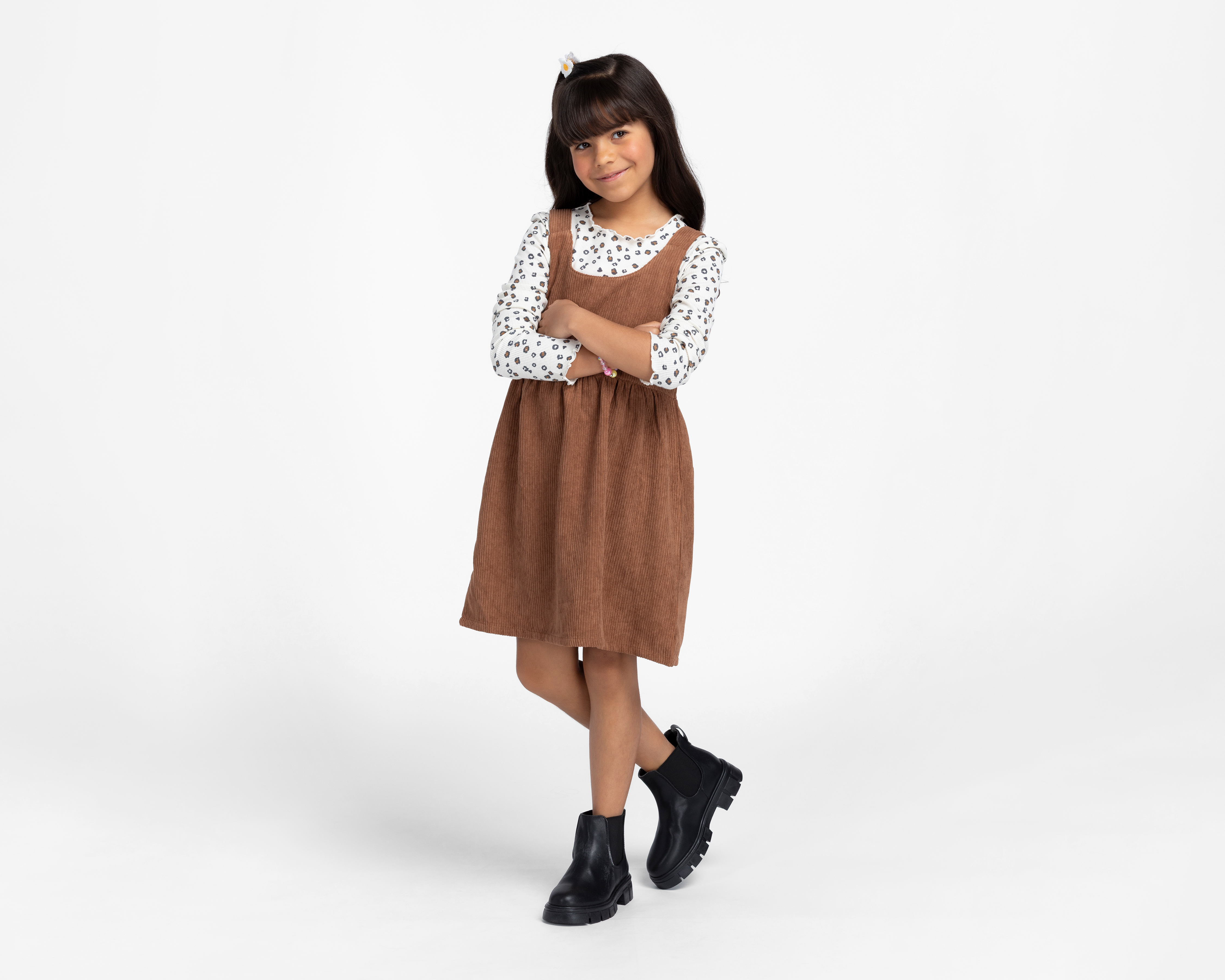 Vestido Café Girls Attitude para Niña con Playera