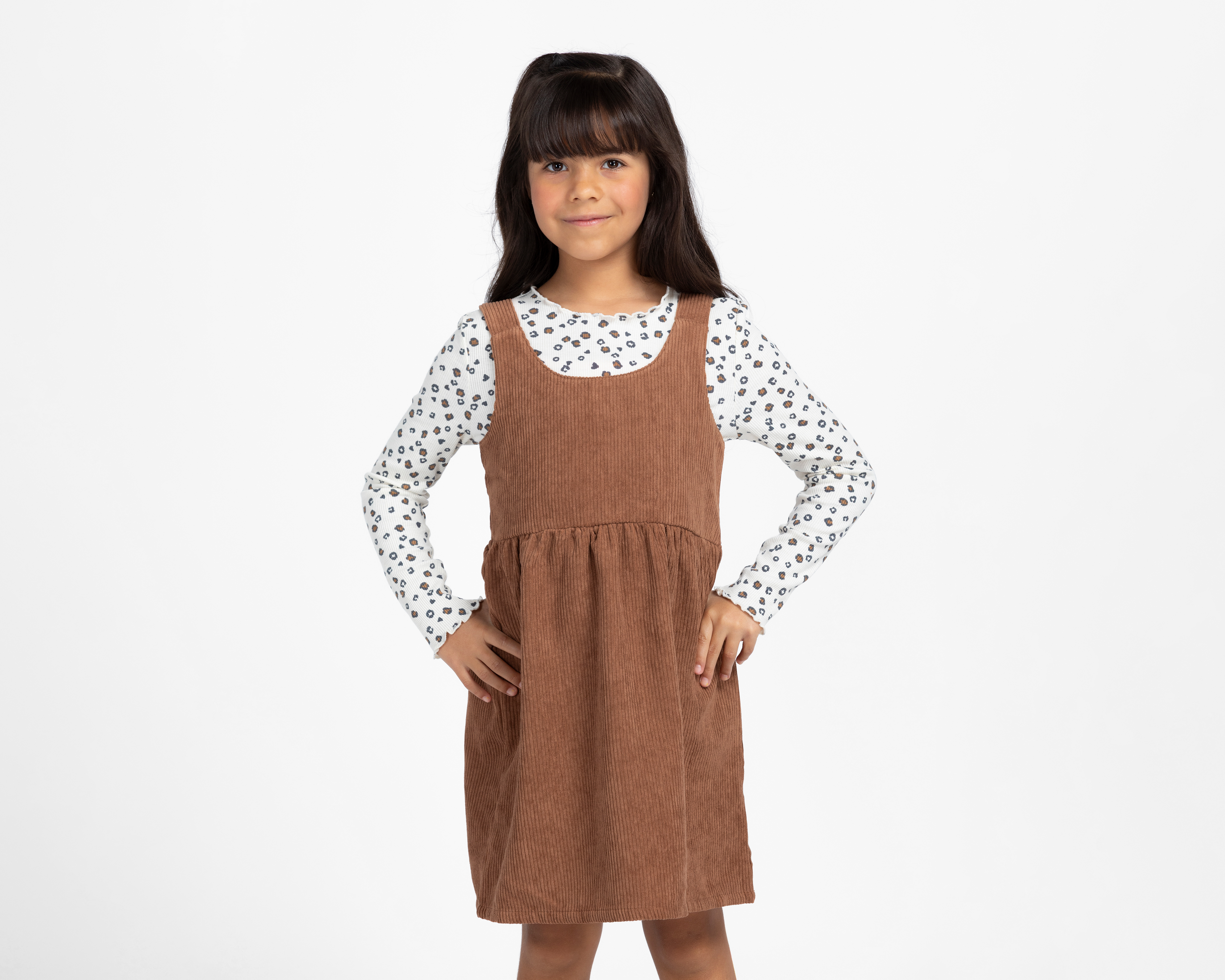 Foto 5 pulgar | Foto 4 | Vestido Café Girls Attitude para Niña con Playera