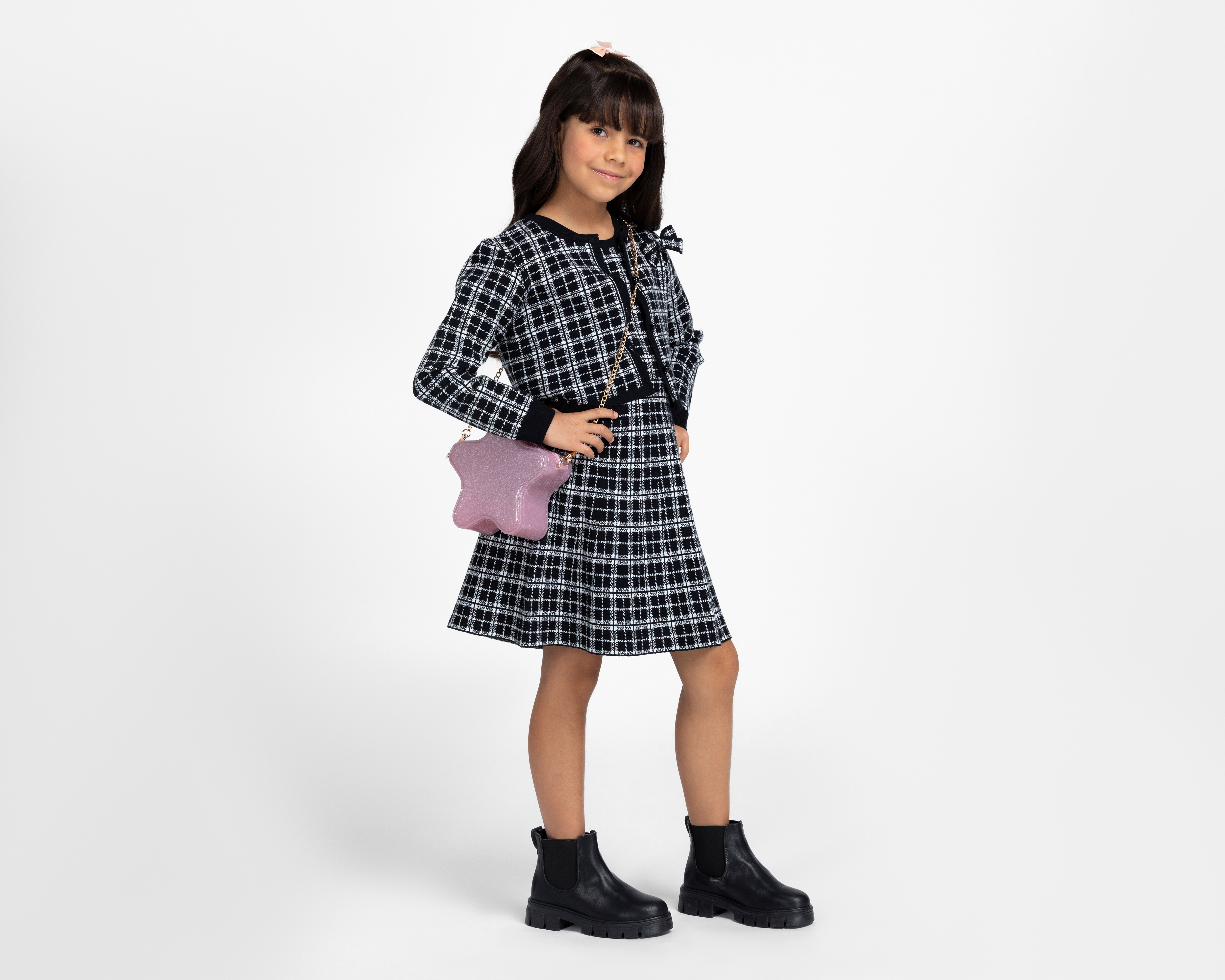 Foto 2 | Foto 2 | Vestido Negro Girls Attitude para Niña con Suéter