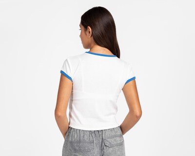 Foto 3 | Foto 3 | Playera de Cuello Redondo Blanco Refill para Mujer