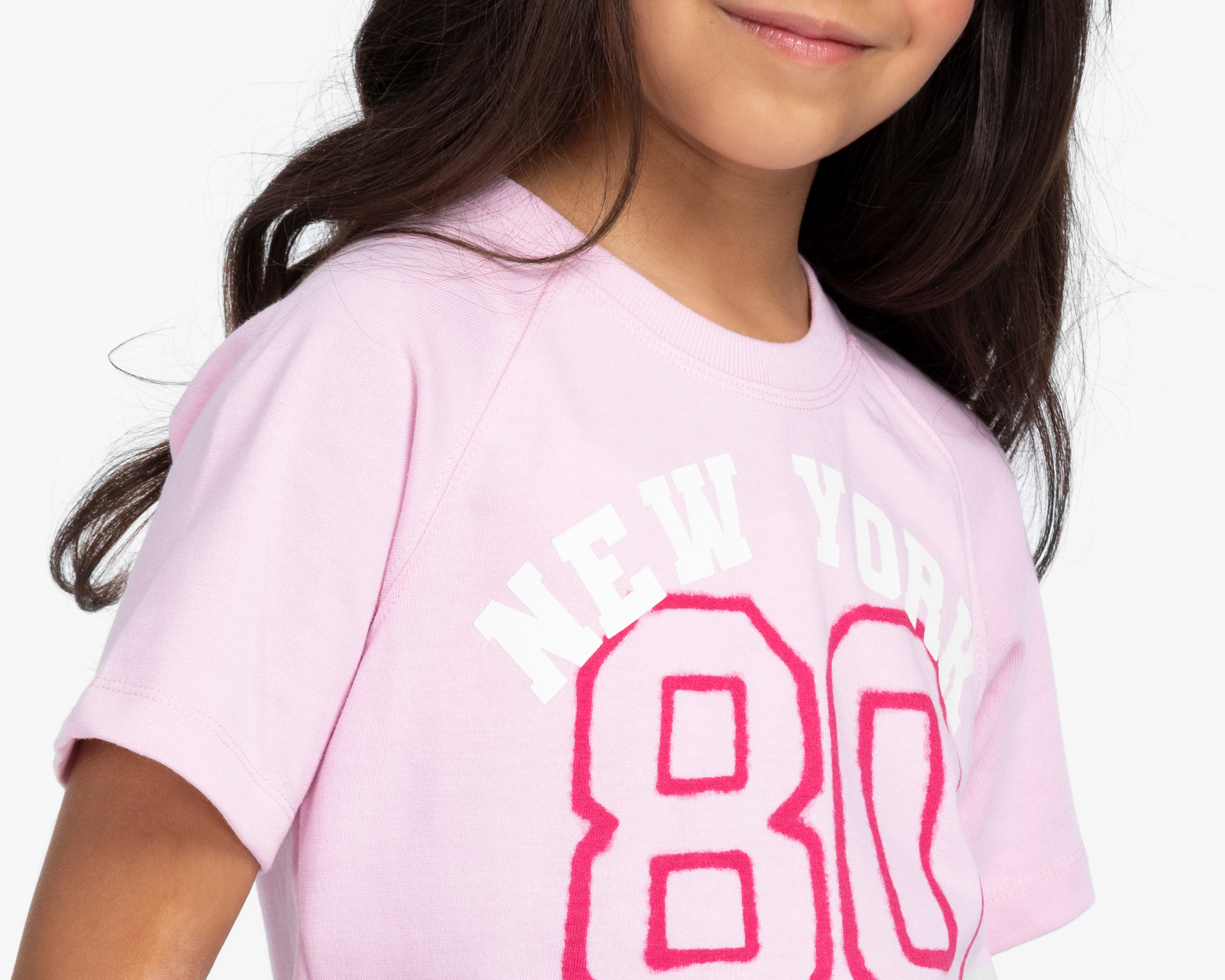 Foto 5 pulgar | Foto 4 | Playera de Cuello Redondo Rosa Refill para Niña