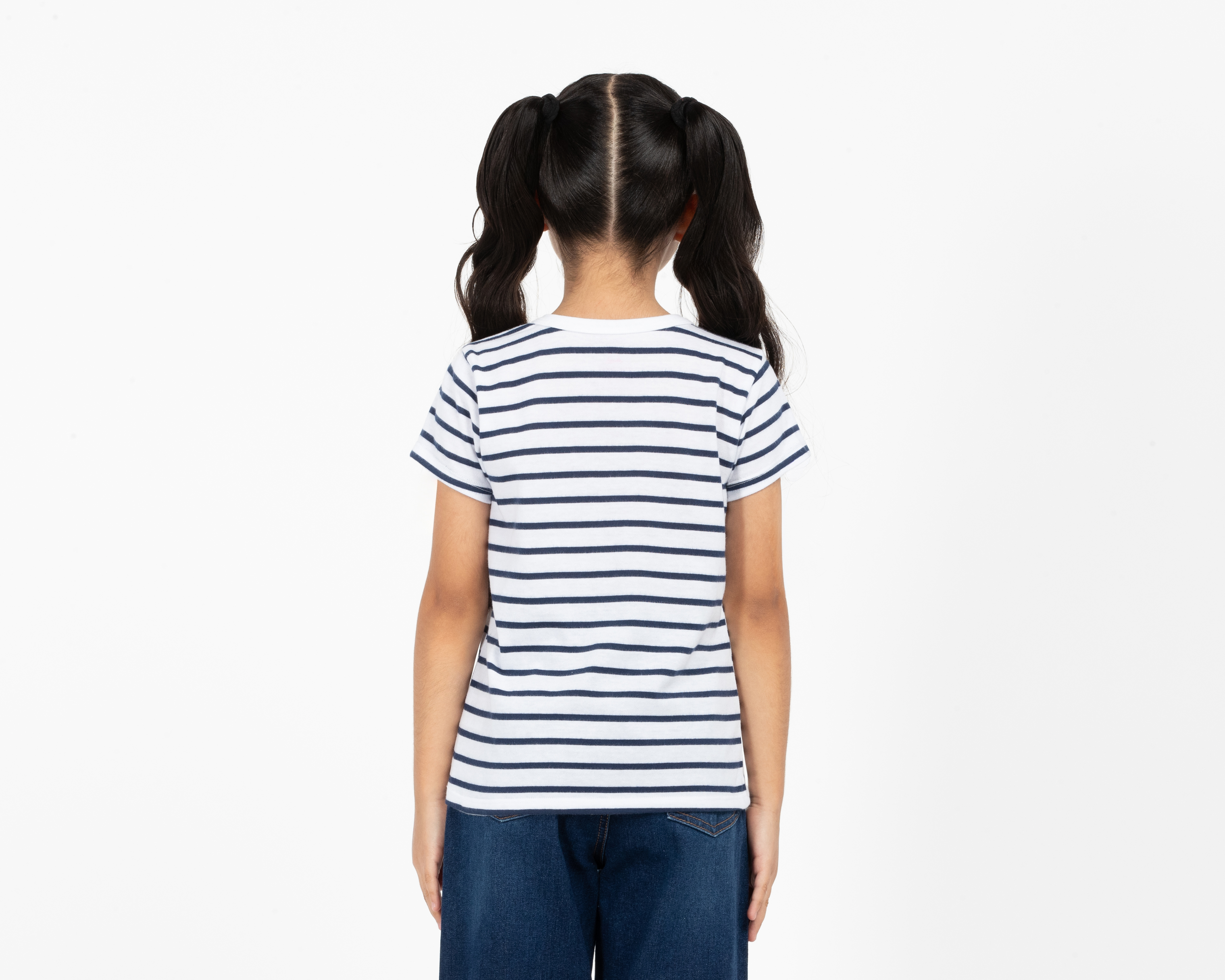 Foto 4 pulgar | Foto 3 | Playera Cuello Redondo Azul Marino Girls Attitude para Niña