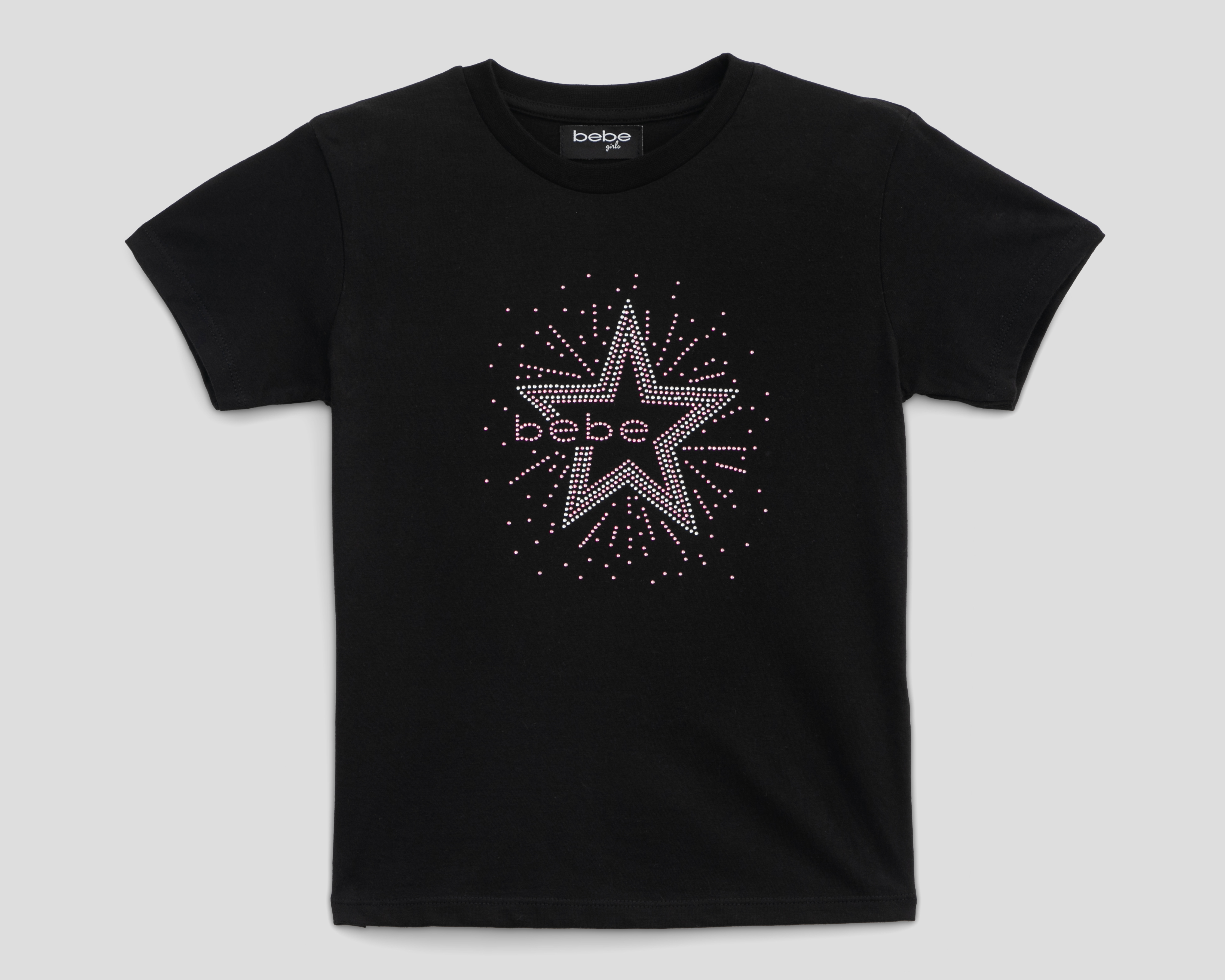 Playera de Cuello Redondo Negra Bebe para Niña