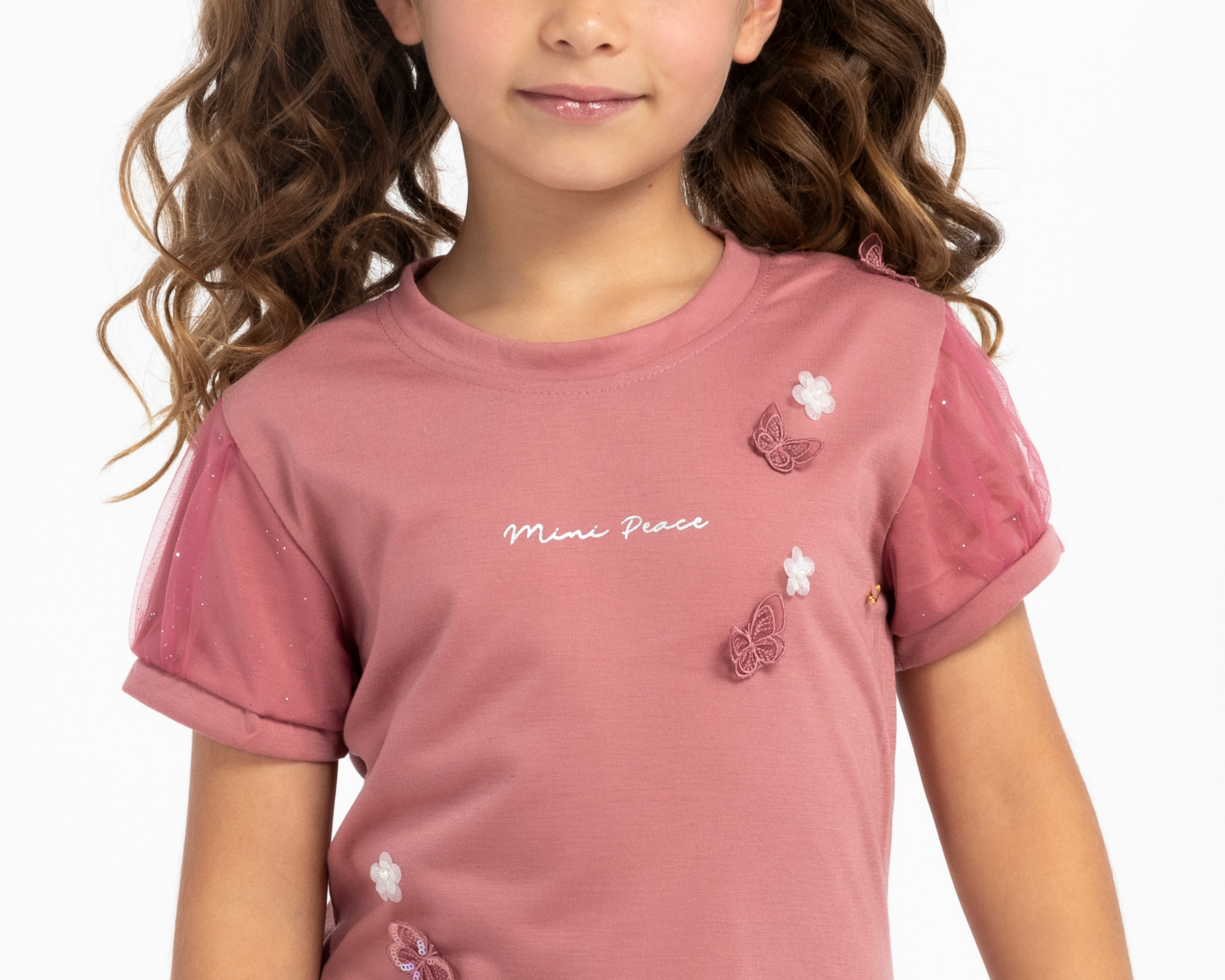 Foto 5 pulgar | Foto 4 | Playera de Cuello Redondo Rosa Girls Attitude para Niña