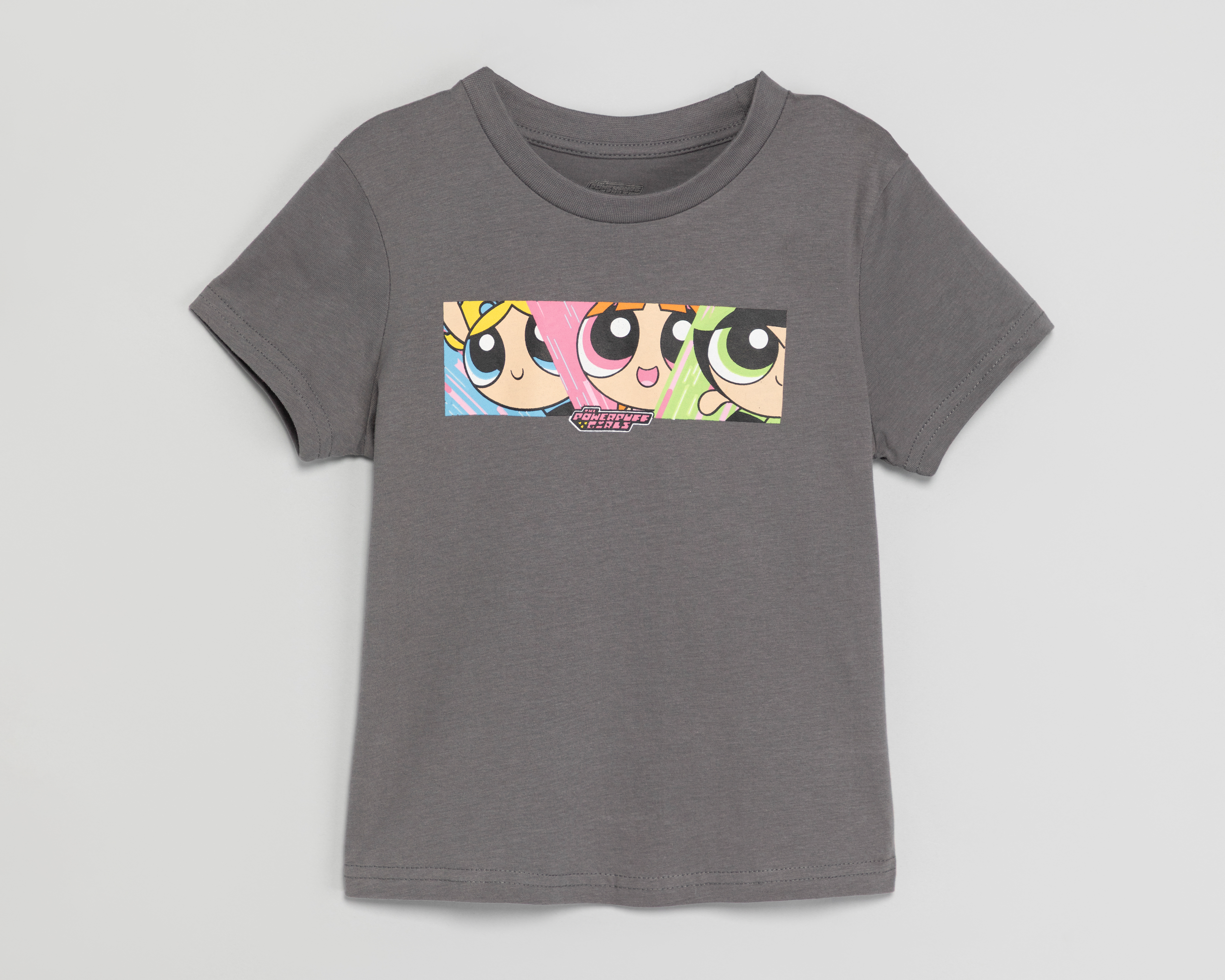 Foto 2 pulgar | Foto 1 | Playera de Cuello Redondo Gris Las Chicas Superpoderosas para Niña