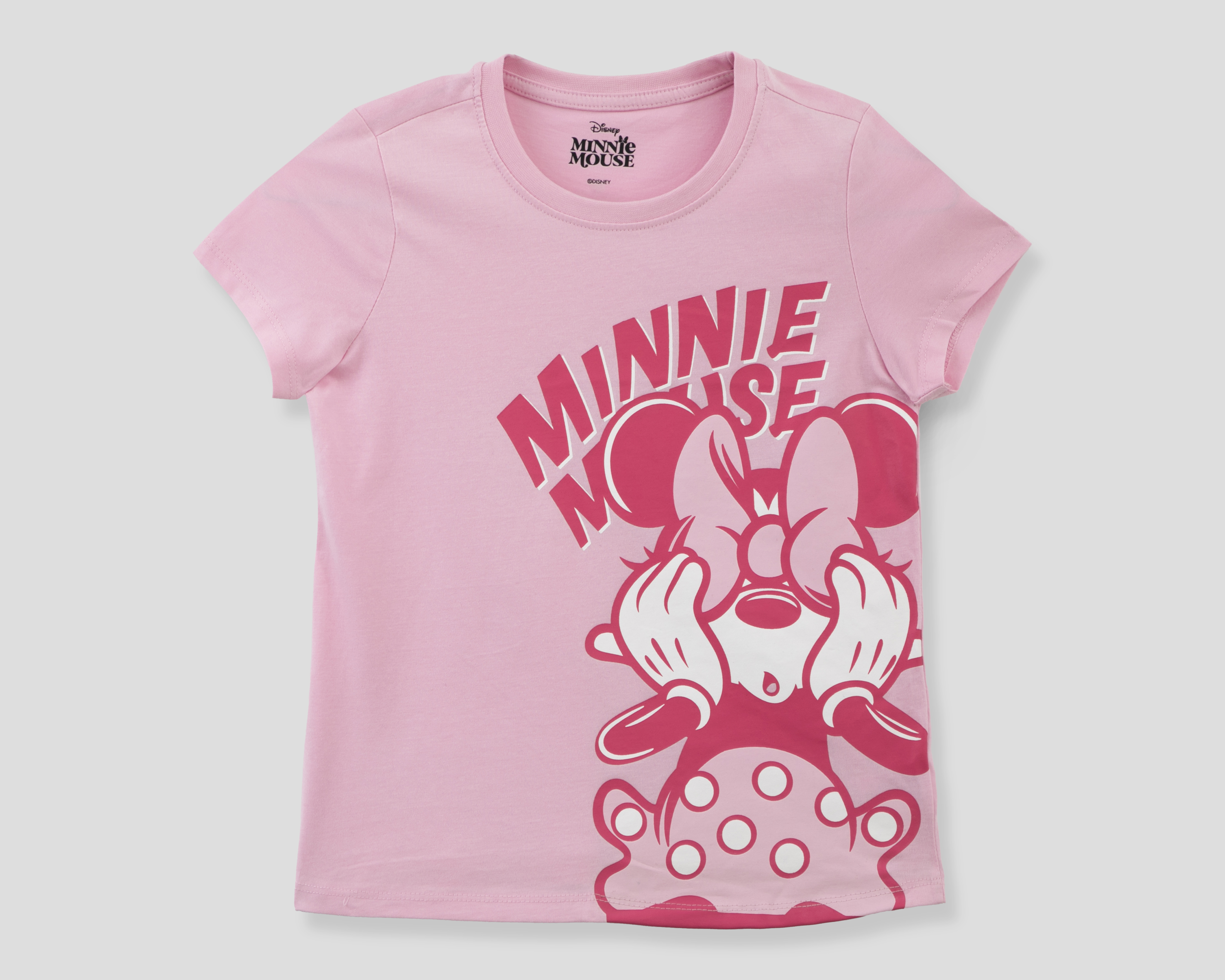 Foto 2 pulgar | Foto 1 | Playera de Cuello Redondo Rosa Disney Minnie Mouse para Niña