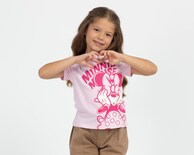 Playera de Cuello Redondo Rosa Disney Minnie Mouse para Niña