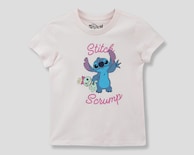 Playera de Cuello Redondo Rosa Disney Lilo & Stitch para Niña