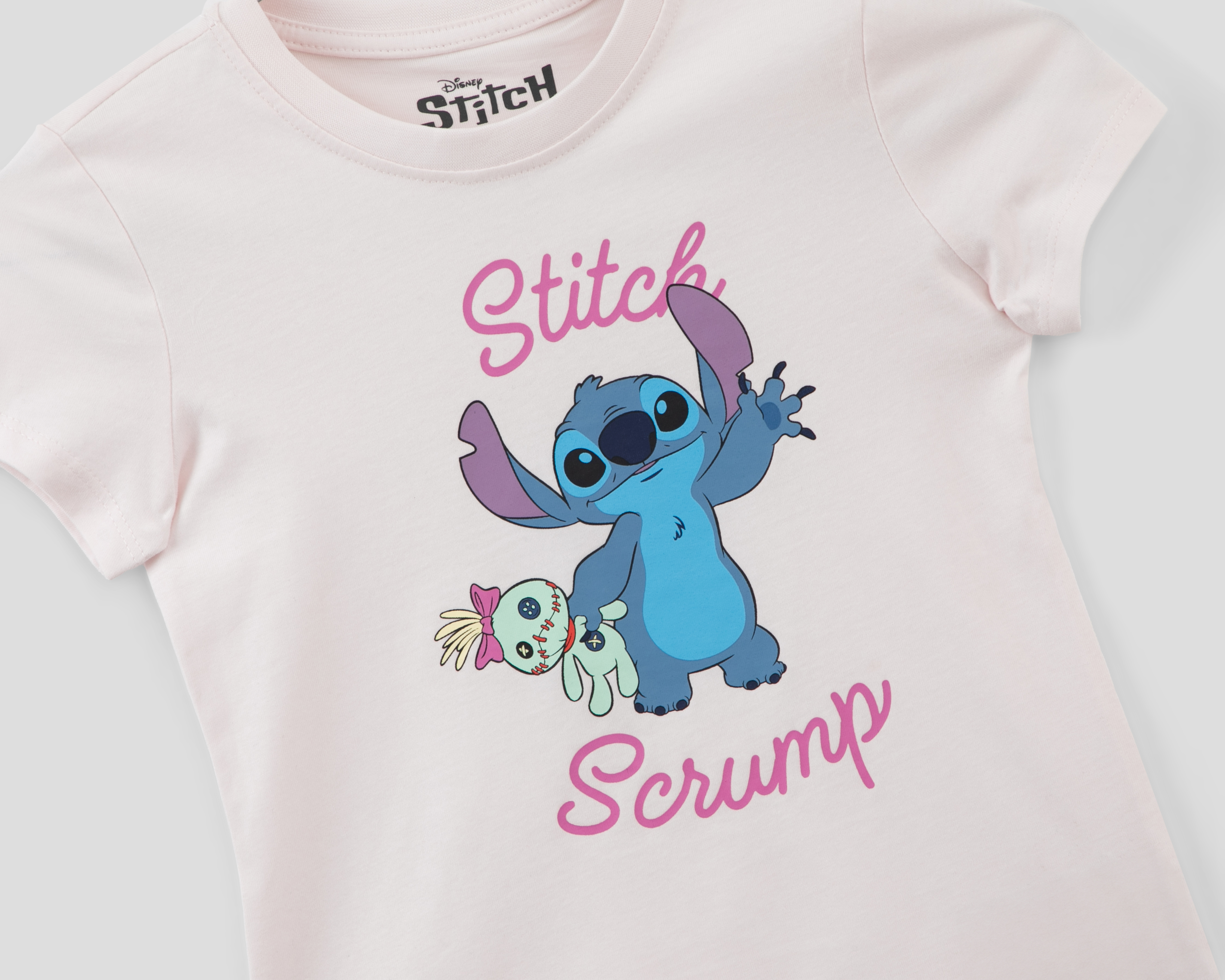 Foto 4 pulgar | Foto 3 | Playera de Cuello Redondo Rosa Disney Lilo & Stitch para Niña