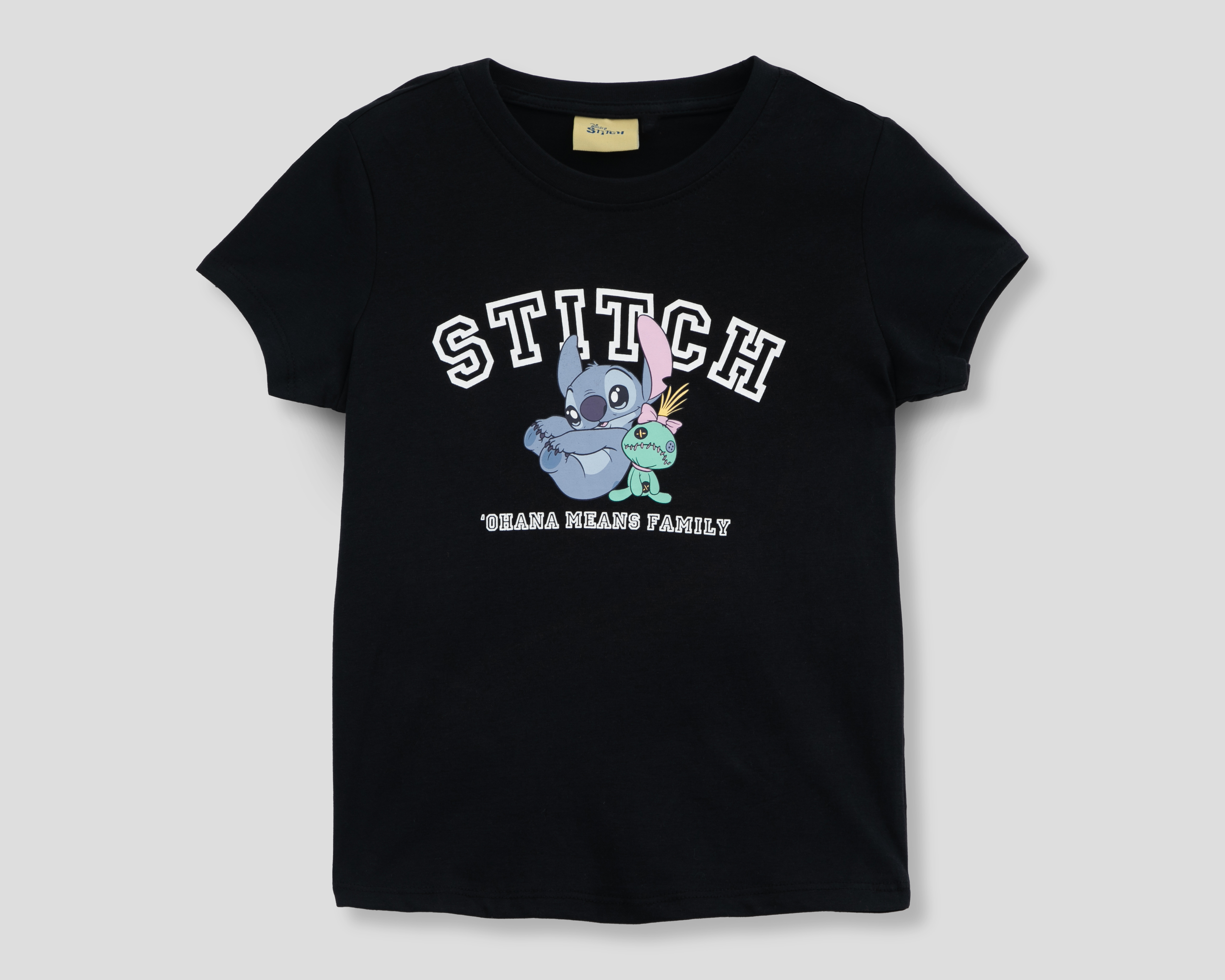 Playera de Cuello Redondo Negra Disney para Niña